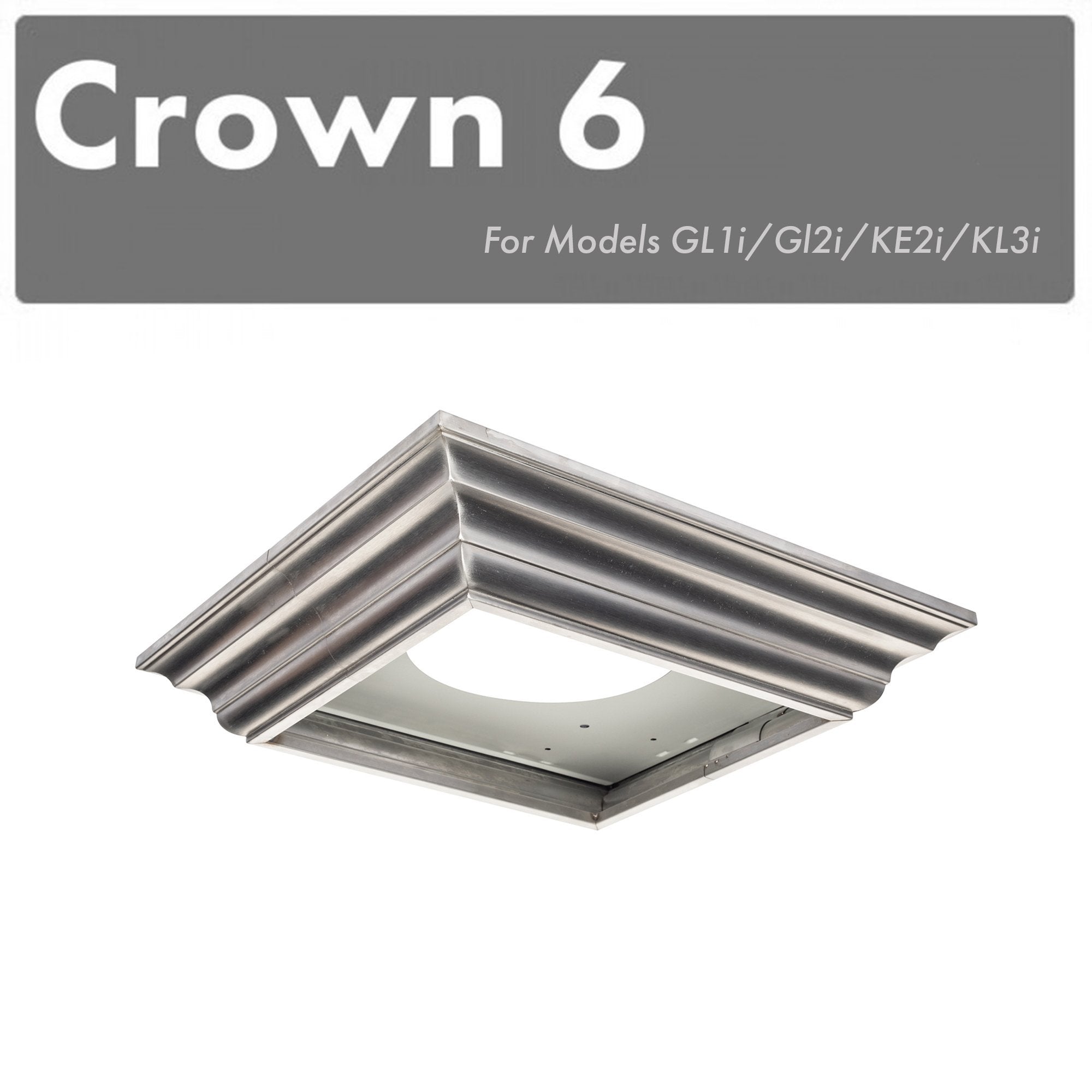 ZLINE CM6 Crown Molding Profile for Island Mount Range Hoods - Compatible with GL1i, GL2i, KE2i & KL3i Models | Perfect for Kitchen Island Ventilation & Modern Home Decor
