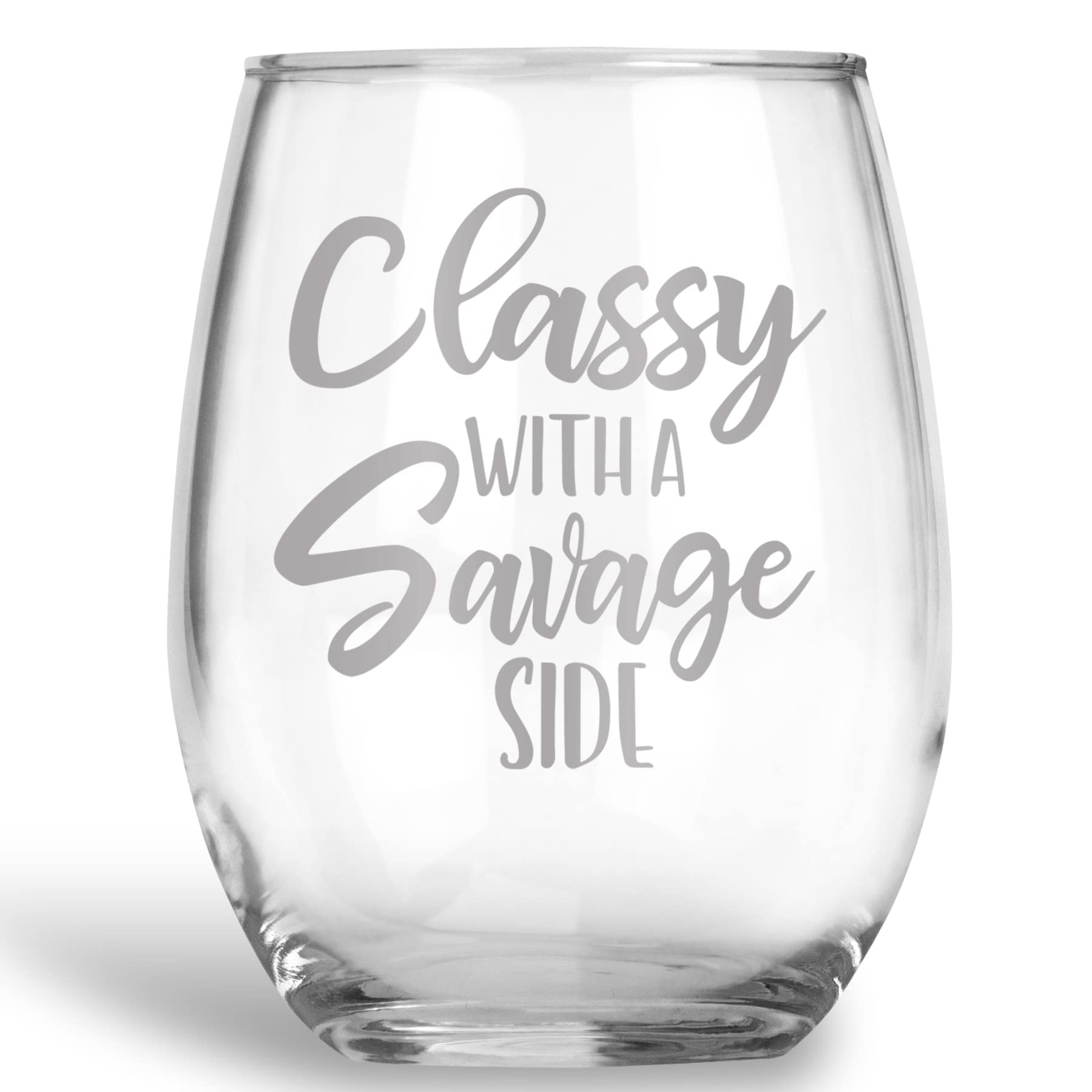 Funny Wine Glass for Women - 21 oz Best Friend Gift with Classy & Savage Design - Perfect for Bachelorette Parties, Girls Night Out & Birthday Gifts