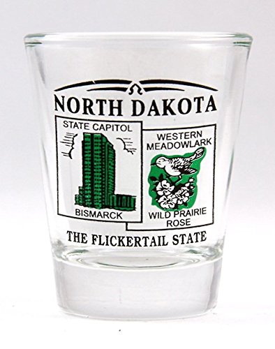 North Dakota State Scenery Green Shot Glass - 1.5oz Mini Whiskey Glass for Parties, Gifts & Collectibles | Perfect for Bourbon, Tequila & Liquor Tasting