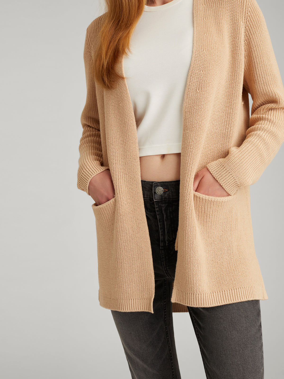 Emma Women's Shaker Stitch Open Front Cardigan - Cozy Knit Sweater for Fall & Winter - Perfect for Layering, Office Wear and Casual Outfits