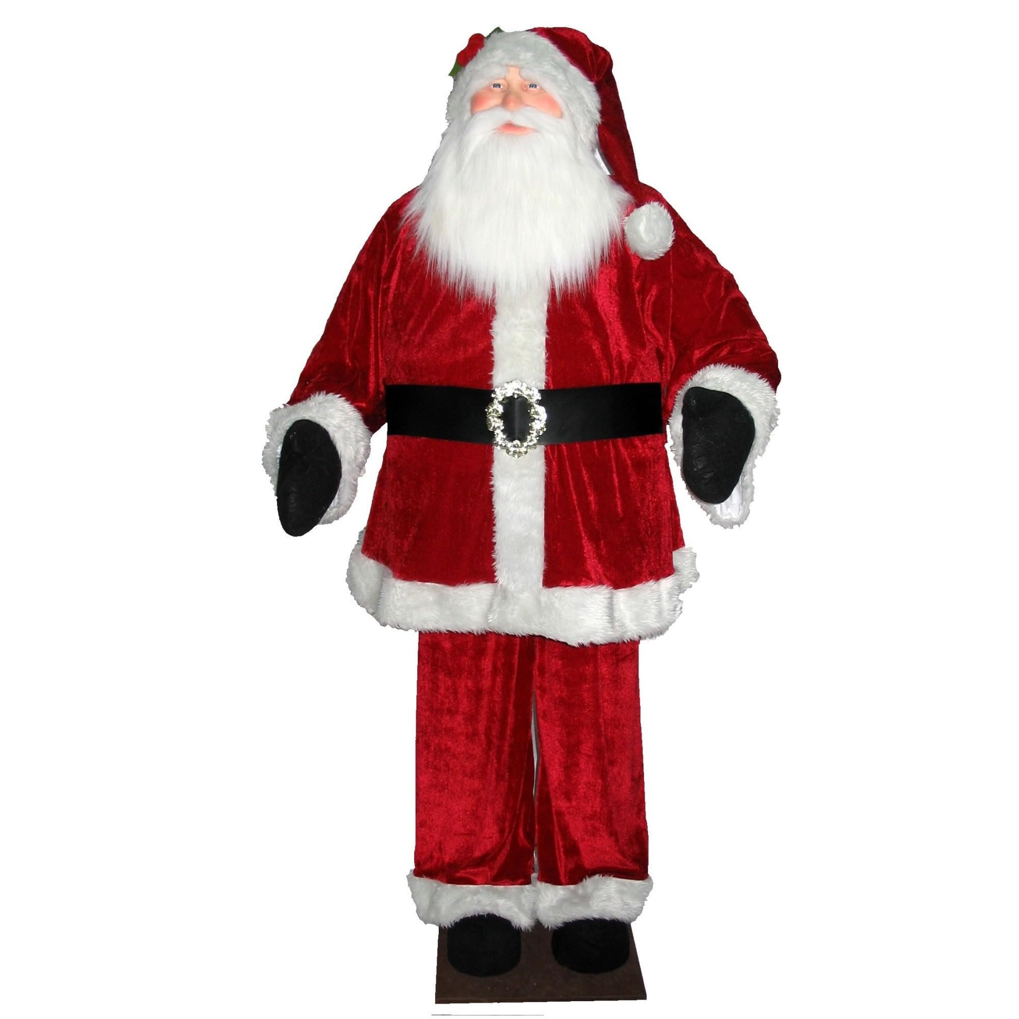 Vickerman 6ft Red Velvet Santa Claus Statue - Unlit Indoor Christmas Decoration for Home, Office & Holiday Decor - Realistic Standing/Sitting Santa Figurine - Perfect for Mantel, Tabletop & Festive Displays