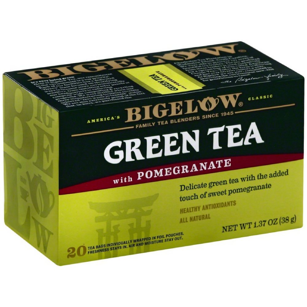 Bigelow Green Tea with Pomegranate - 20 Tea Bags | Antioxidant-Rich Herbal Tea for Relaxation & Wellness | Perfect for Morning Boost or Afternoon Refreshment