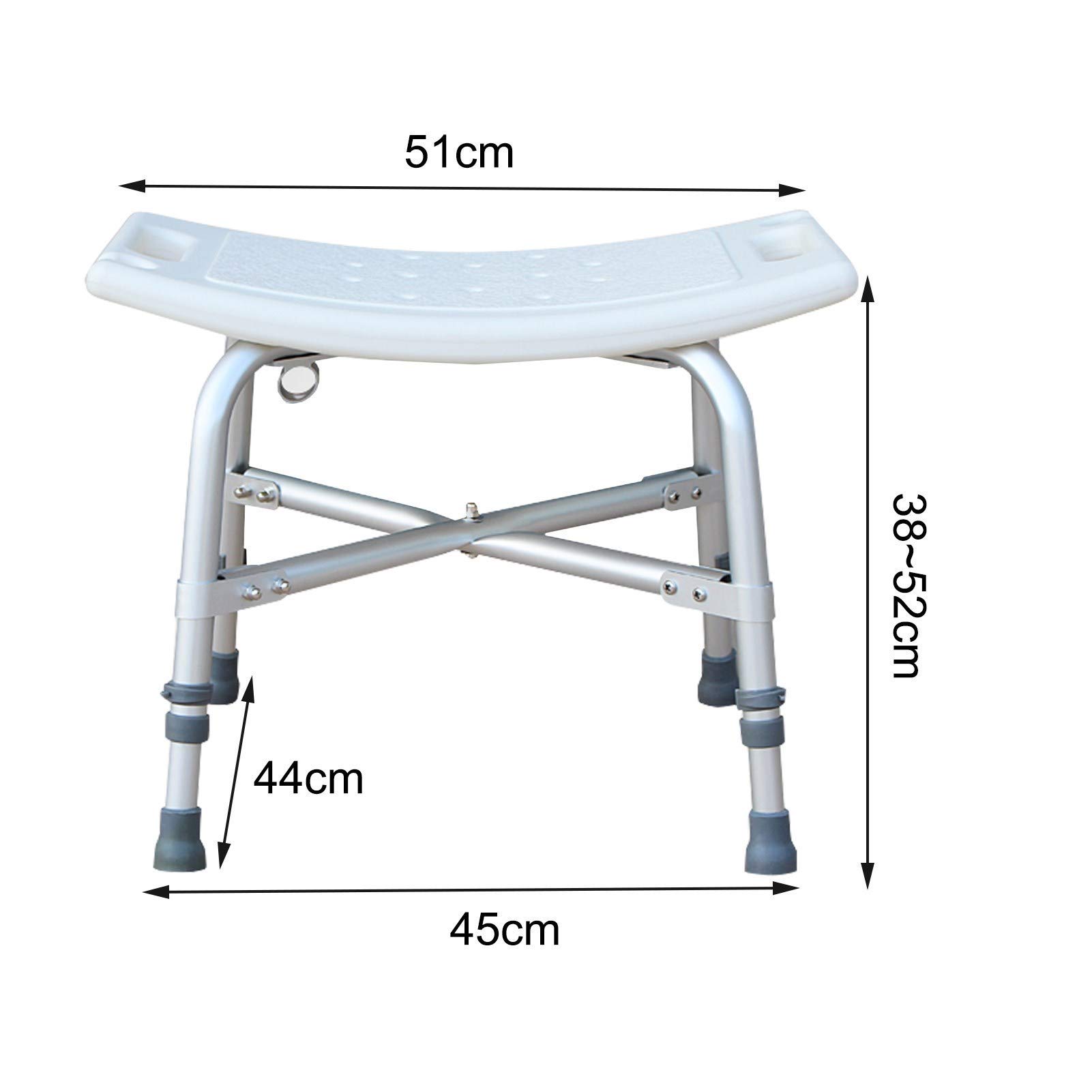 **Adjustable Height Shower Chair with Backrest & Non-Slip Feet - Elderly & Disabled Bath Seat - Stable Bathroom Stool for Seniors - Spa & Shower Bench for Safe Relaxation (Ideal for Bathrooms, Assisted Living & Mobility Support)**