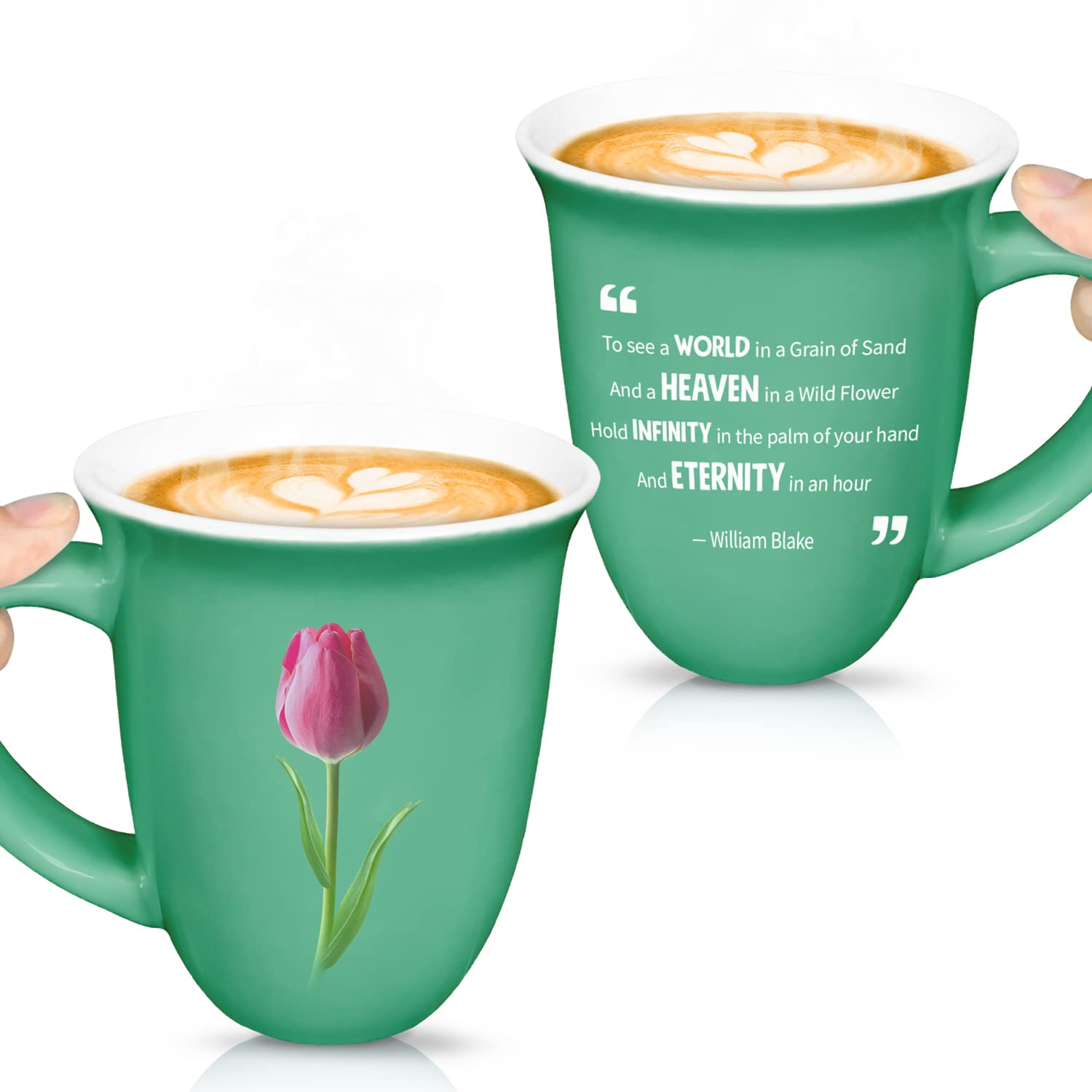 Heaven in a Flower Coffee Mug - 15oz Cute Floral Ceramic Cup for Women, Perfect Christian Gift for Her - Ideal for Tea, Coffee, or Hot Chocolate at Home, Office, or Bible Study