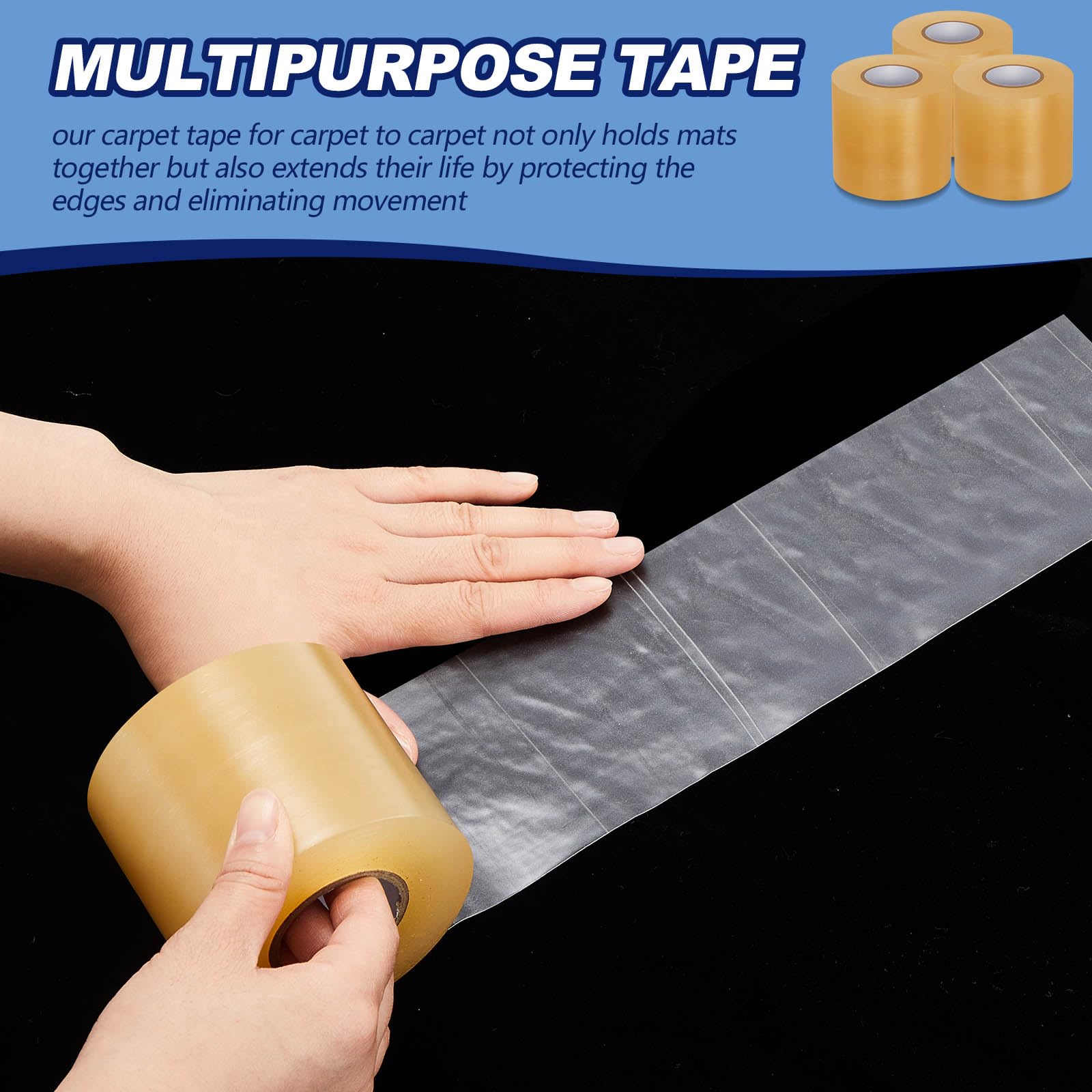 Pangda 24 Rolls PVC Wrestling Mat Tape - 7 Mil Clear Gym Floor Tape for Grappling, Gymnastics & Home Workouts - Durable Carpet Rug Pad Seaming Cover for Sports Mats, Exercise Rooms & Home Gym Protection