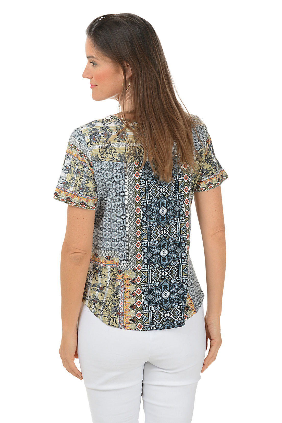 Hilary Women's Casual Offset Button Front Pocket T-Shirt - Soft Cotton Comfort Tee for Everyday Wear, Work & Outings
