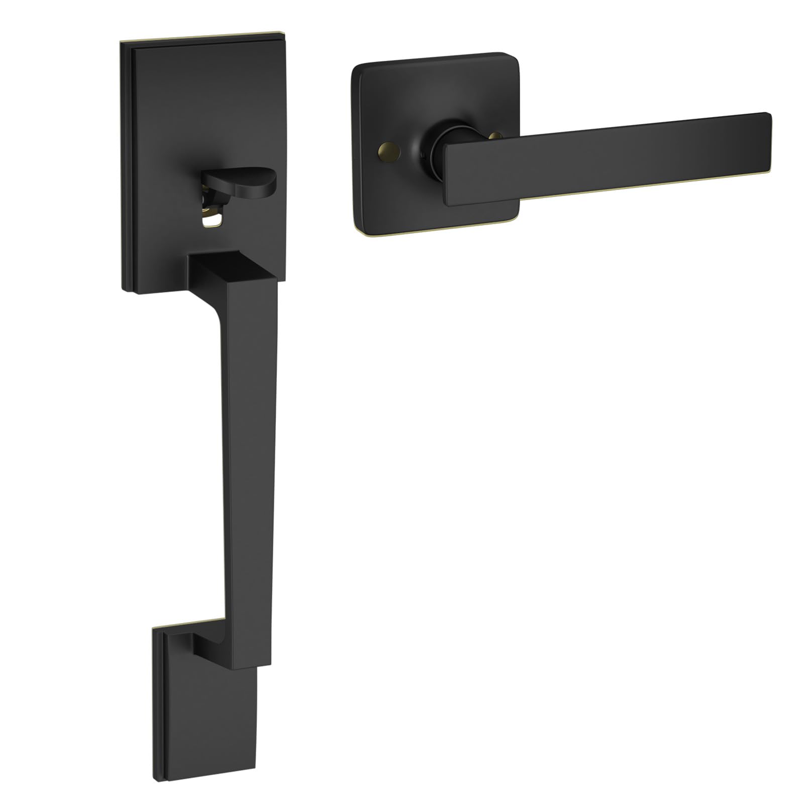 Premium Matte Black Front Door Handle - Single Cylinder Entry Lever for Exterior Doors - Durable & Stylish for Home, Office & Commercial Use