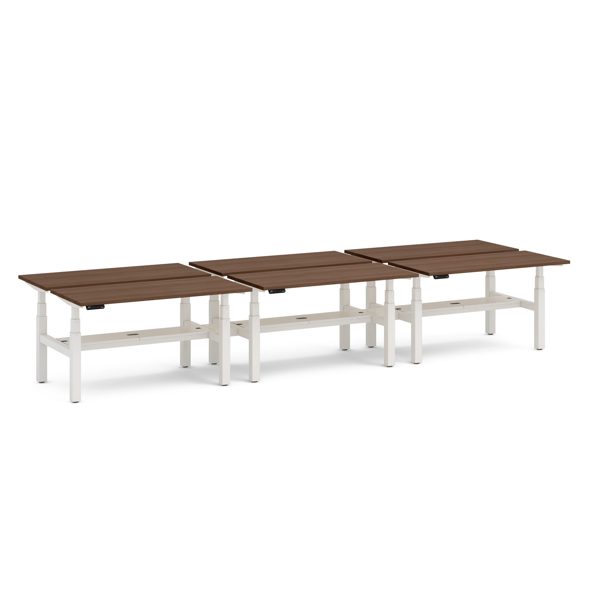 Adjustable Height Double Desk for 6 - Series L Ergonomic Office Workstation for Home & Office - Perfect for Shared Workspaces & Collaborative Environments