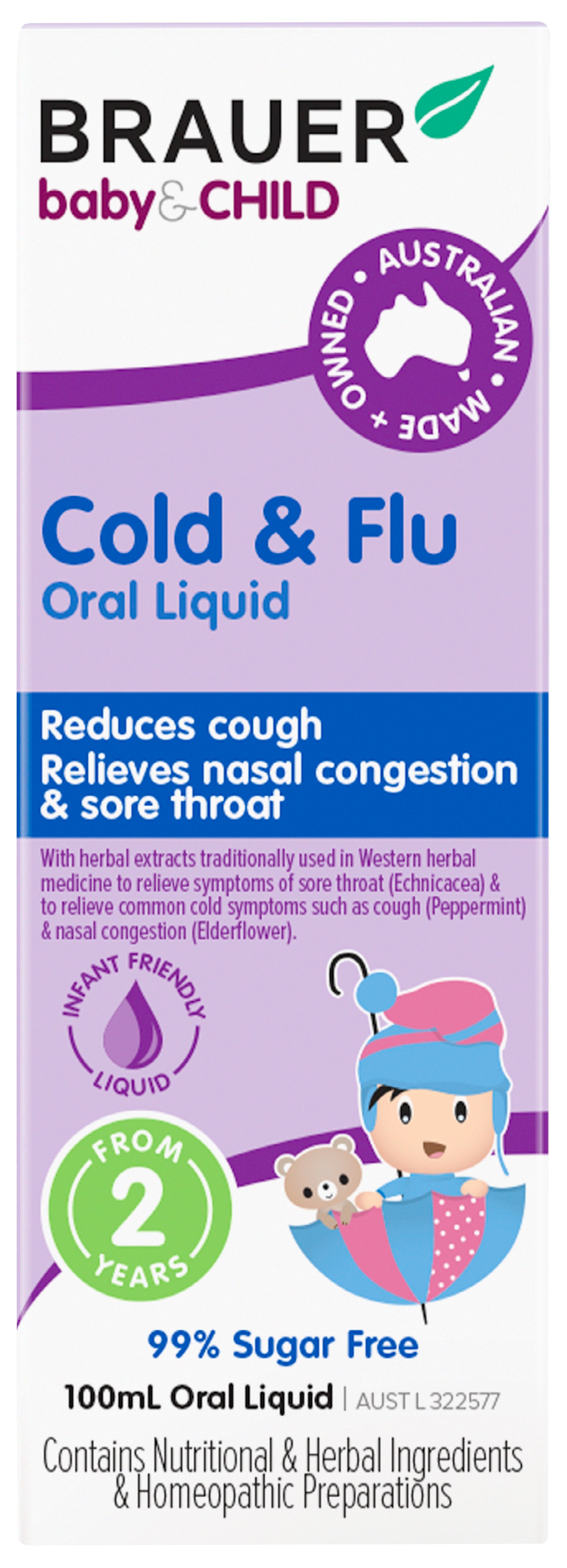 Brauer Baby & Child Cold & Flu Relief - Natural Immune Support for Kids | Safe & Effective Remedy for Colds, Cough & Fever - Perfect for Daycare, School & Travel
