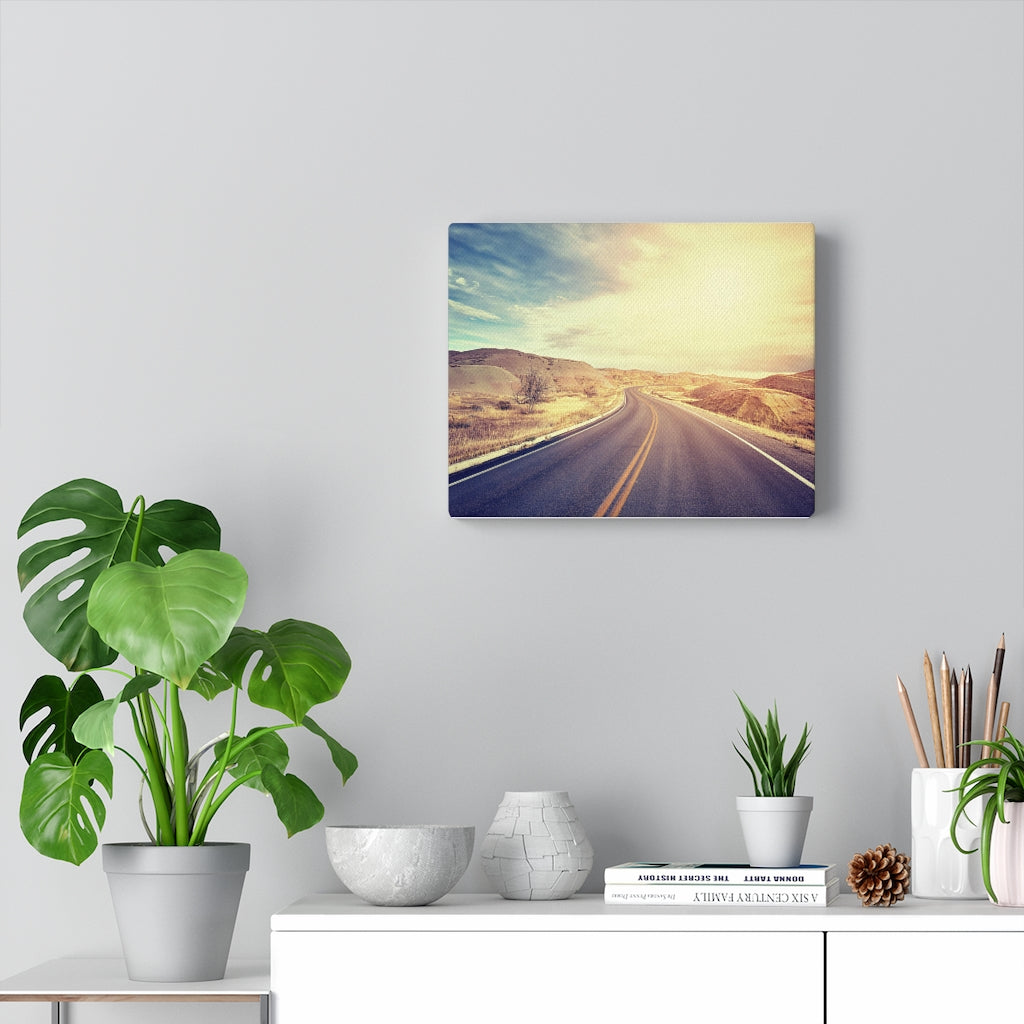 Desert Road Canvas Wall Art - Modern Home Decor & Wall Decor for Living Room, Bedroom, Office - Midwest Landscape Painting for Rustic & Contemporary Interiors