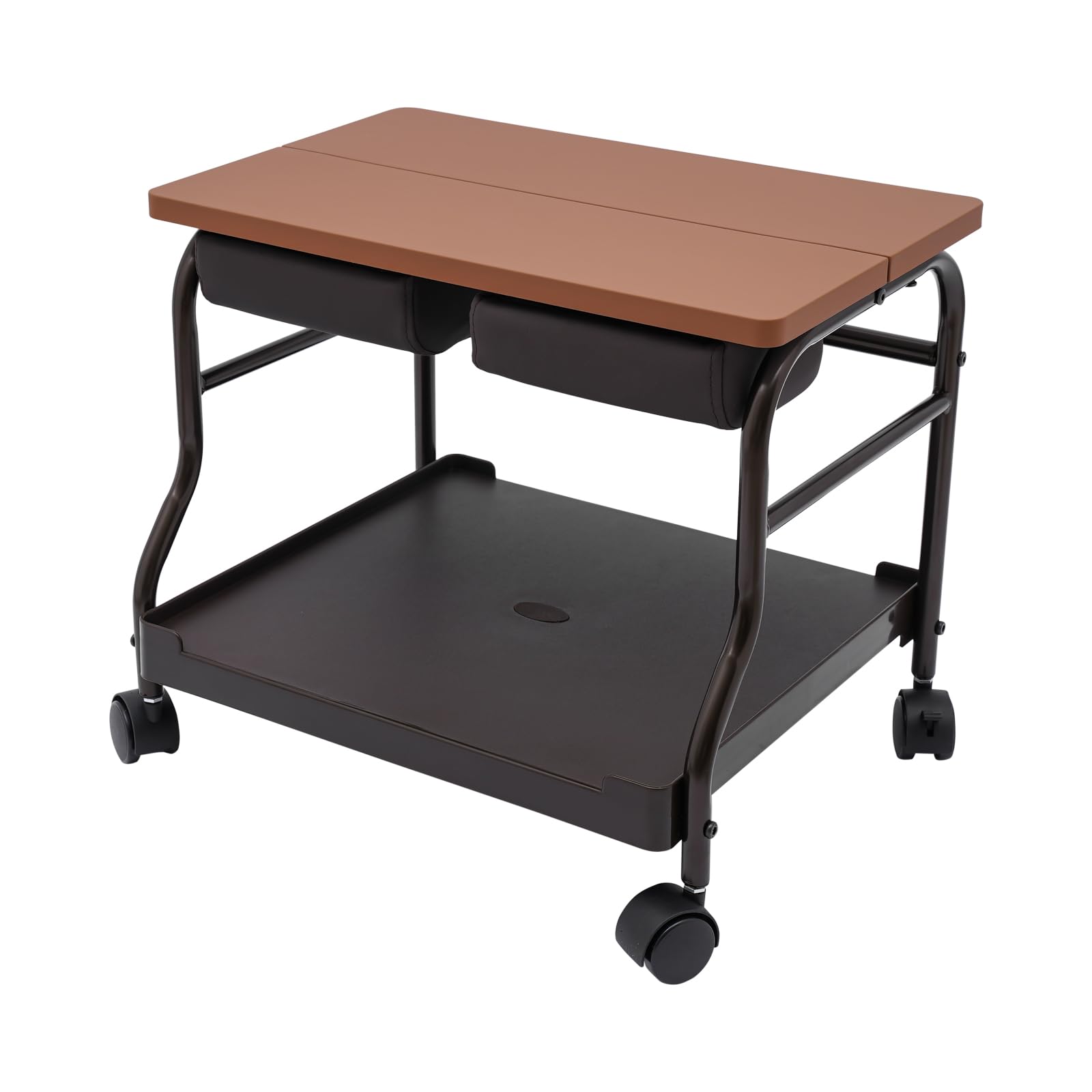 Portable Pedicure Foot Rest Cart - Adjustable Beauty Salon Nail & Foot Spa Trolley for Manicure, Pedicure, Massage | Salon Furniture & Supplies | Coffee Color | Perfect for Home Spa, Nail Salons & Mobile Beauty Services