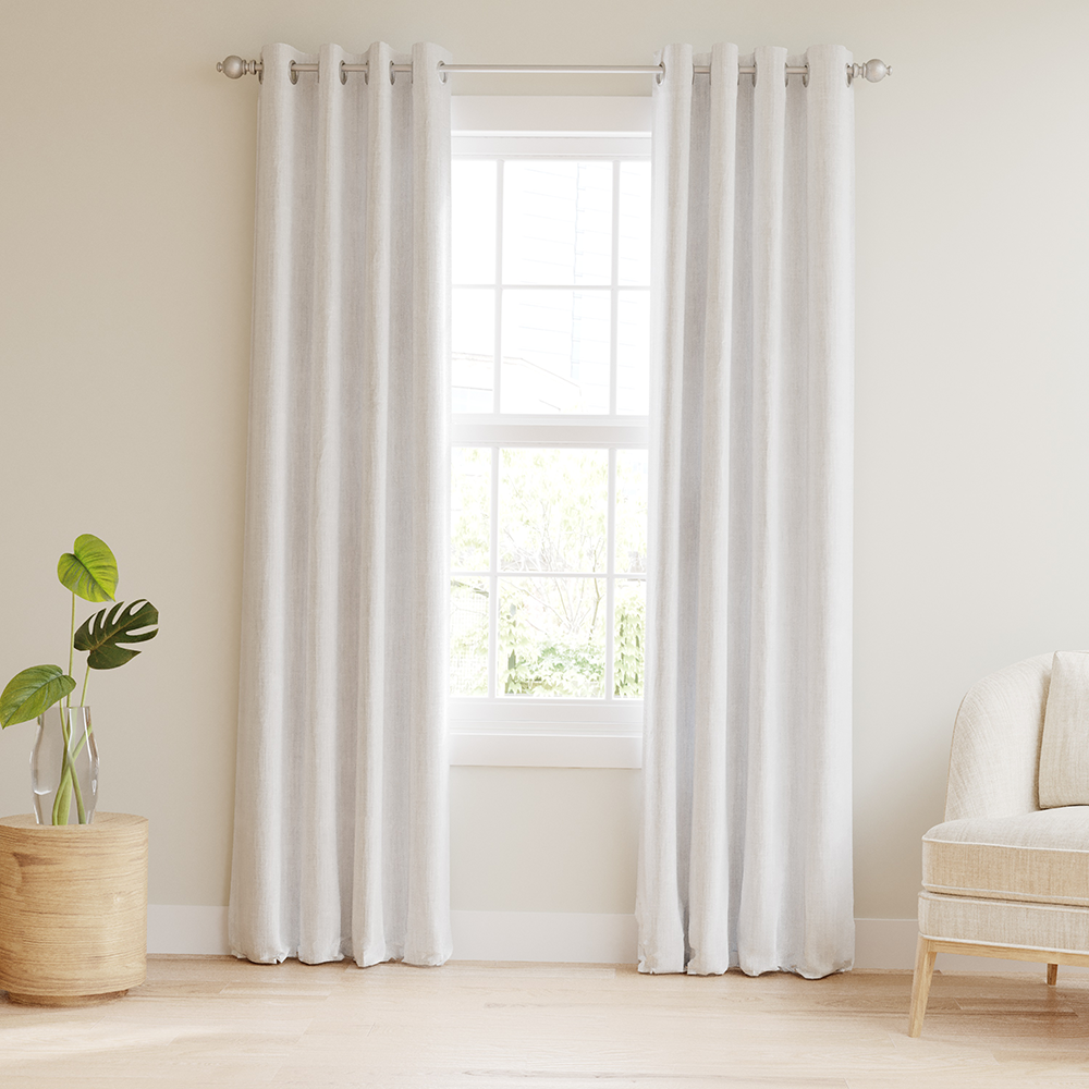 100% Total Blackout Linen Blend Grommet Curtains for Bedroom & Living Room - Light Blocking Window Treatment for Better Sleep & Privacy