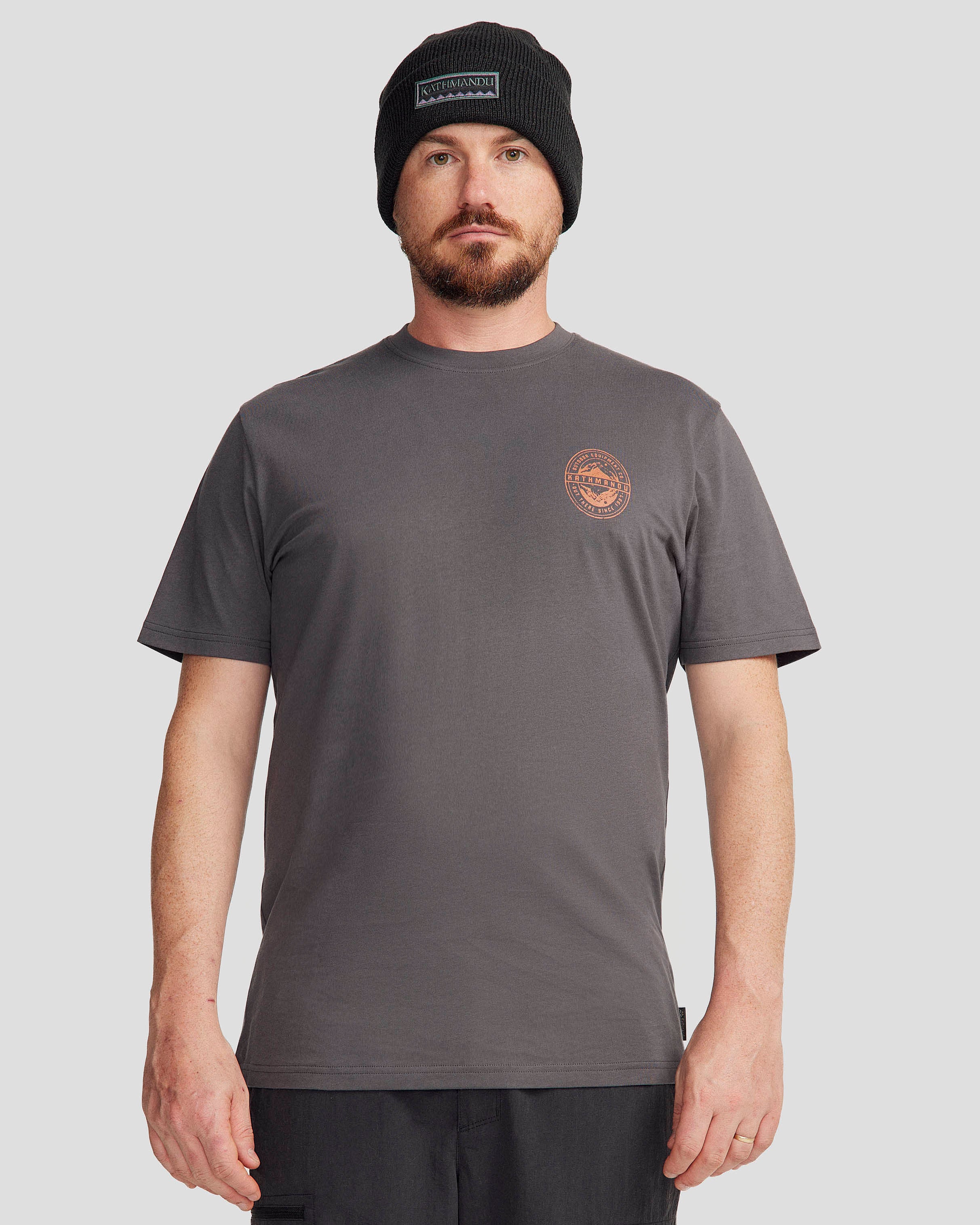 Organic Cotton Men's Outdoor T-Shirt - Breathable & Comfortable for Hiking, Camping & Casual Wear - Shale Color