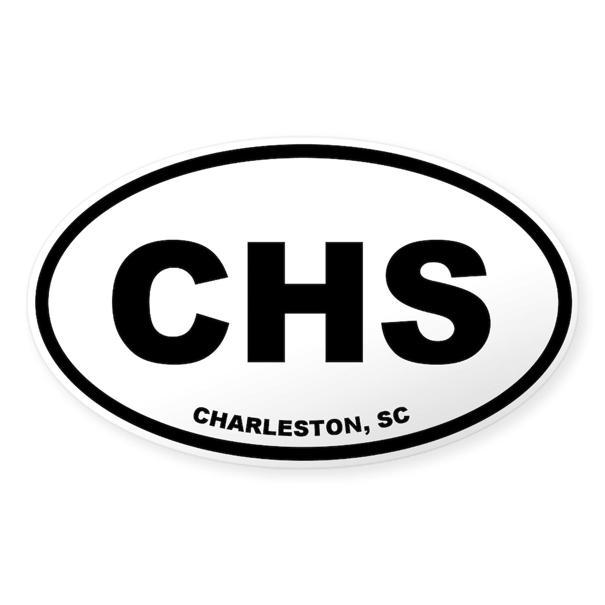 Charleston CHS Oval Car Bumper Sticker - Perfect for Cars & Laptops