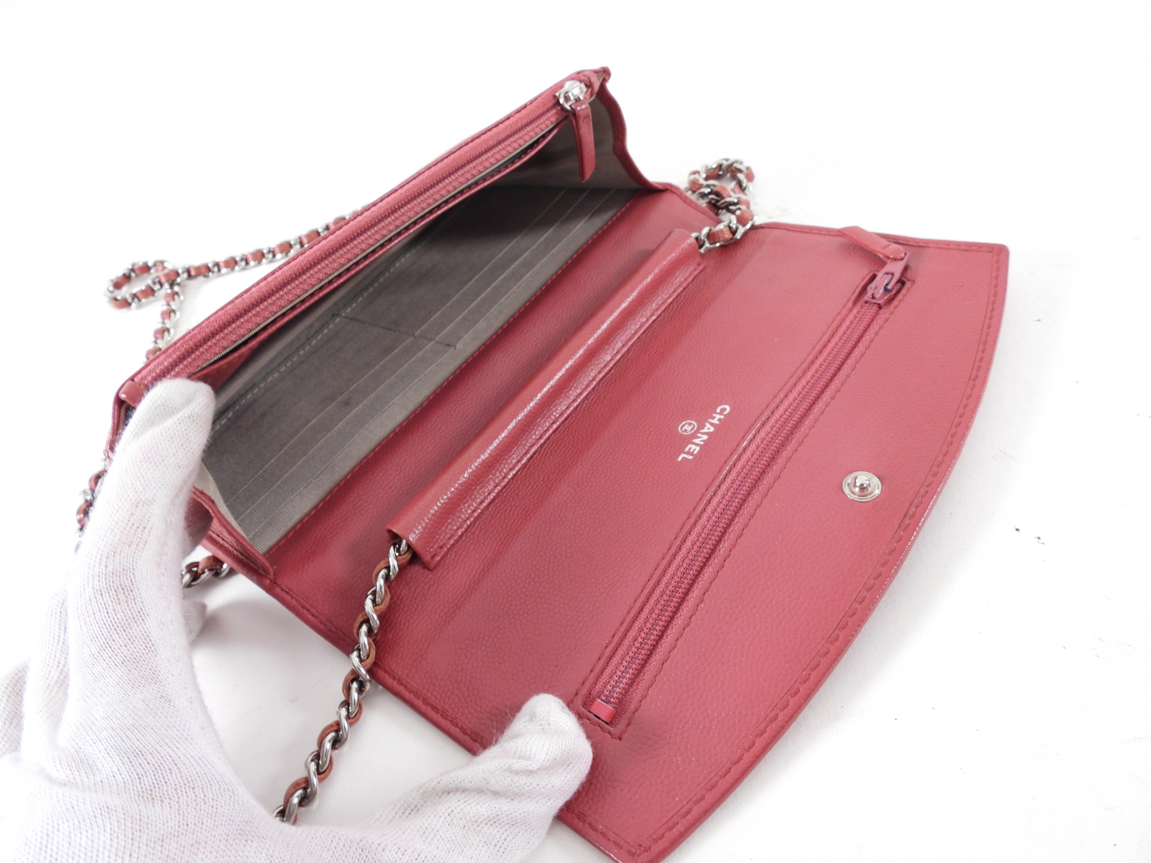 Chanel Dark Quartz Pink Sevruga Leather Wallet on Chain - Luxury Crossbody Bag for Women, Perfect for Parties & Evening Events