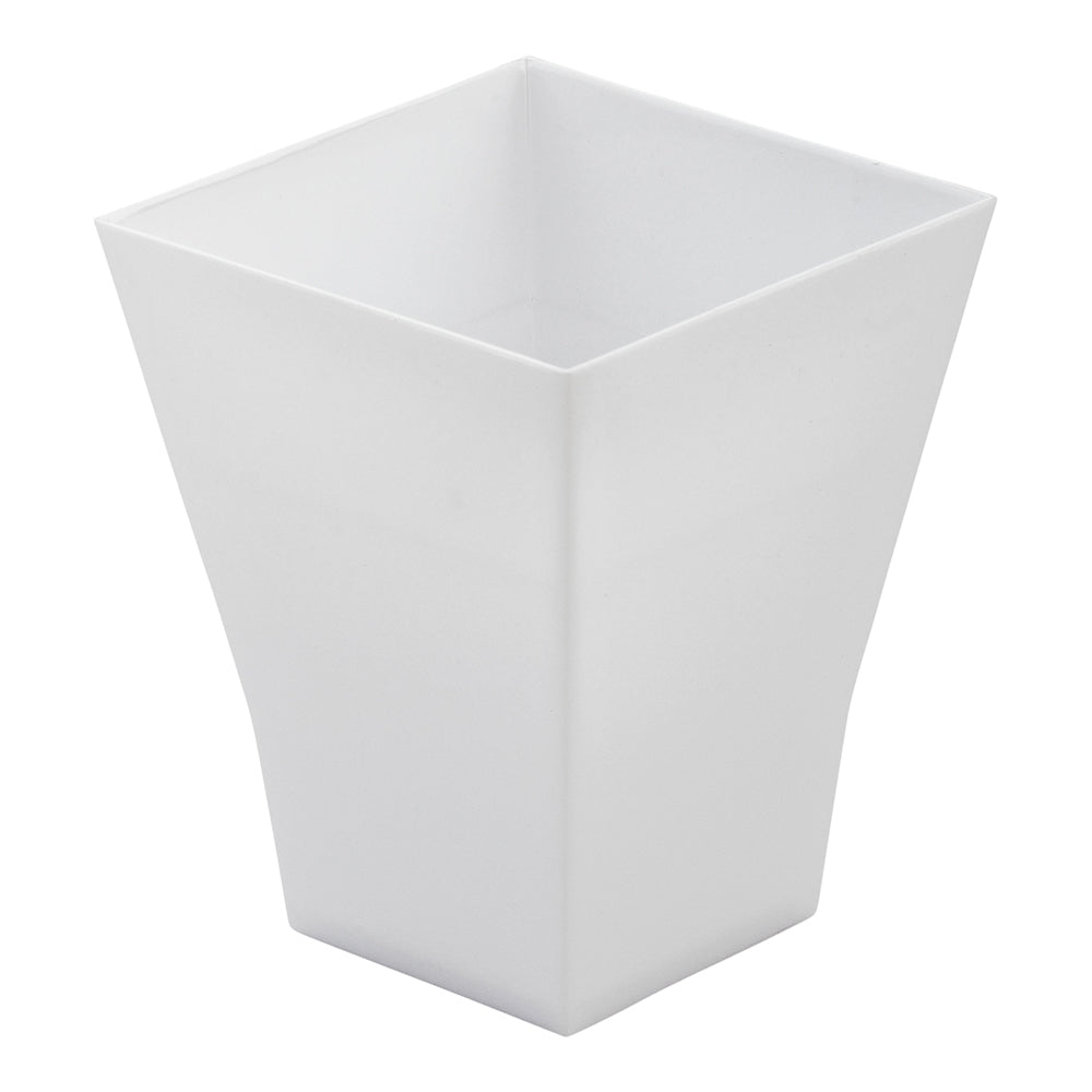 100 Pack 2 oz Square White Plastic Bonito Cups with 100 Silver Plastic Mini Forks - Perfect for Sushi, Appetizers, and Party Snacks