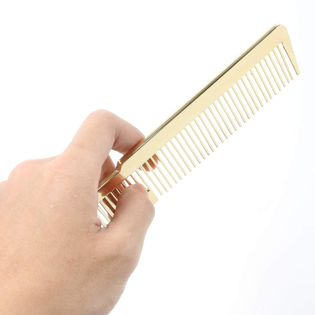 Professional Barber Comb for Fade Haircuts - VMS INDIA Large Flat Top Clipper Comb with Golden Finish | Perfect for Men's Grooming, Salon Styling & DIY Haircuts at Home