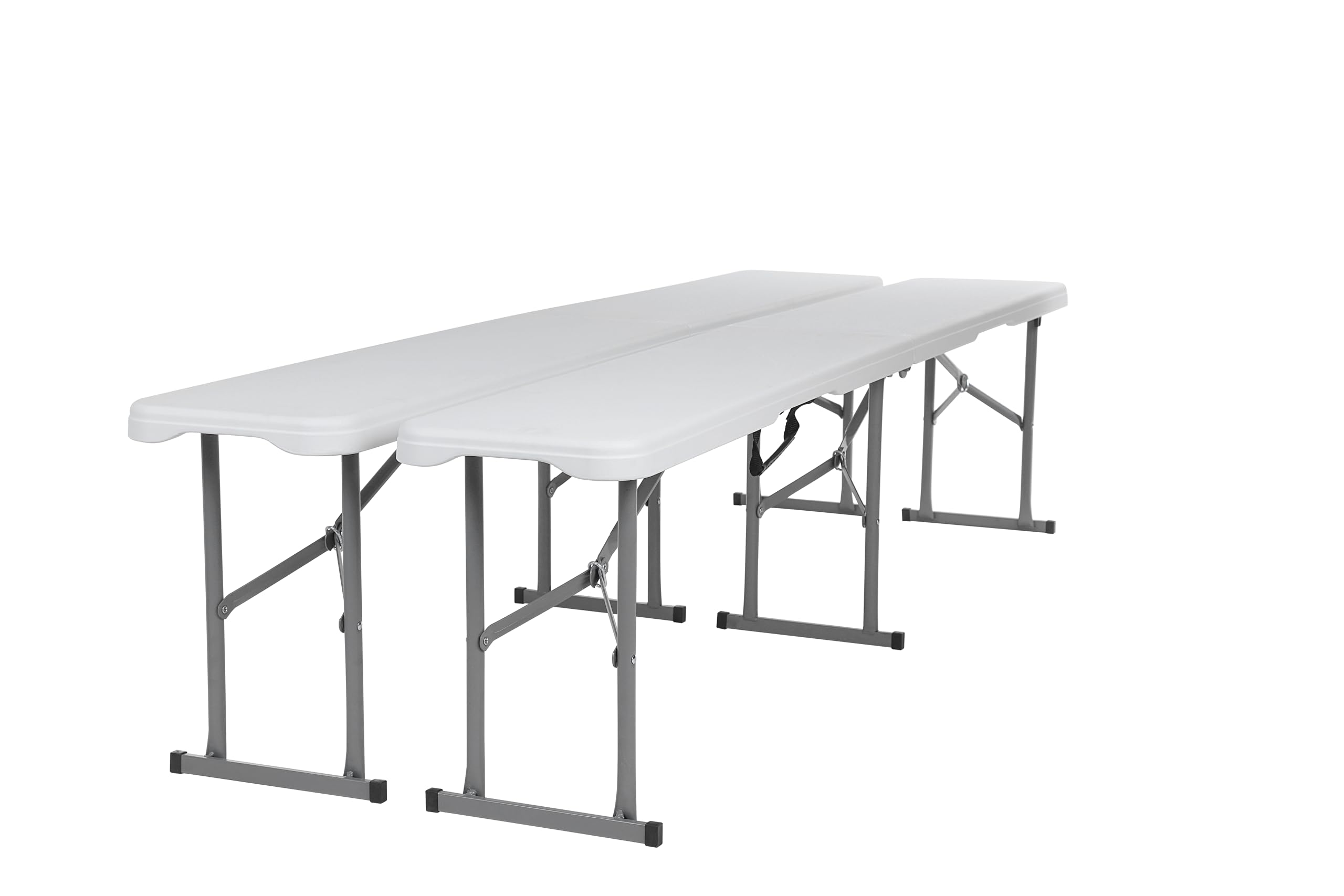Premium 6-Foot Foldable Resin Bench - Indoor & Outdoor Furniture for Patio, Garden, or Living Room - White 2-Piece Set - Perfect for Entertaining, Relaxing & Everyday Use