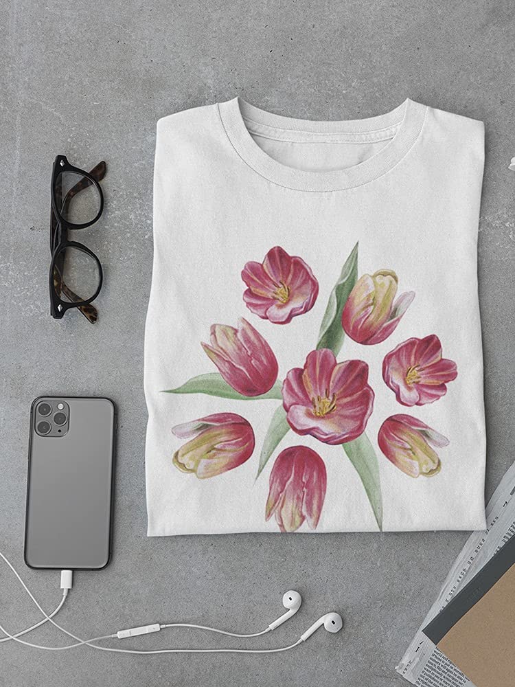 Red Tulips Spread Away Graphic T-Shirt for Men - Soft Cotton Casual Tee for Everyday Wear, Street Style & Outings