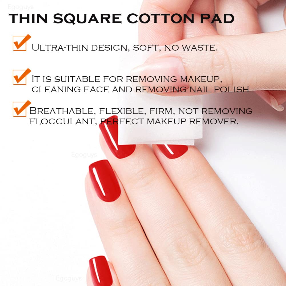 AKOAK 450 Pcs Nonwoven Nail Polish Remover Pads - Natural Cotton Fiber for Manicure & Eyelash Extensions