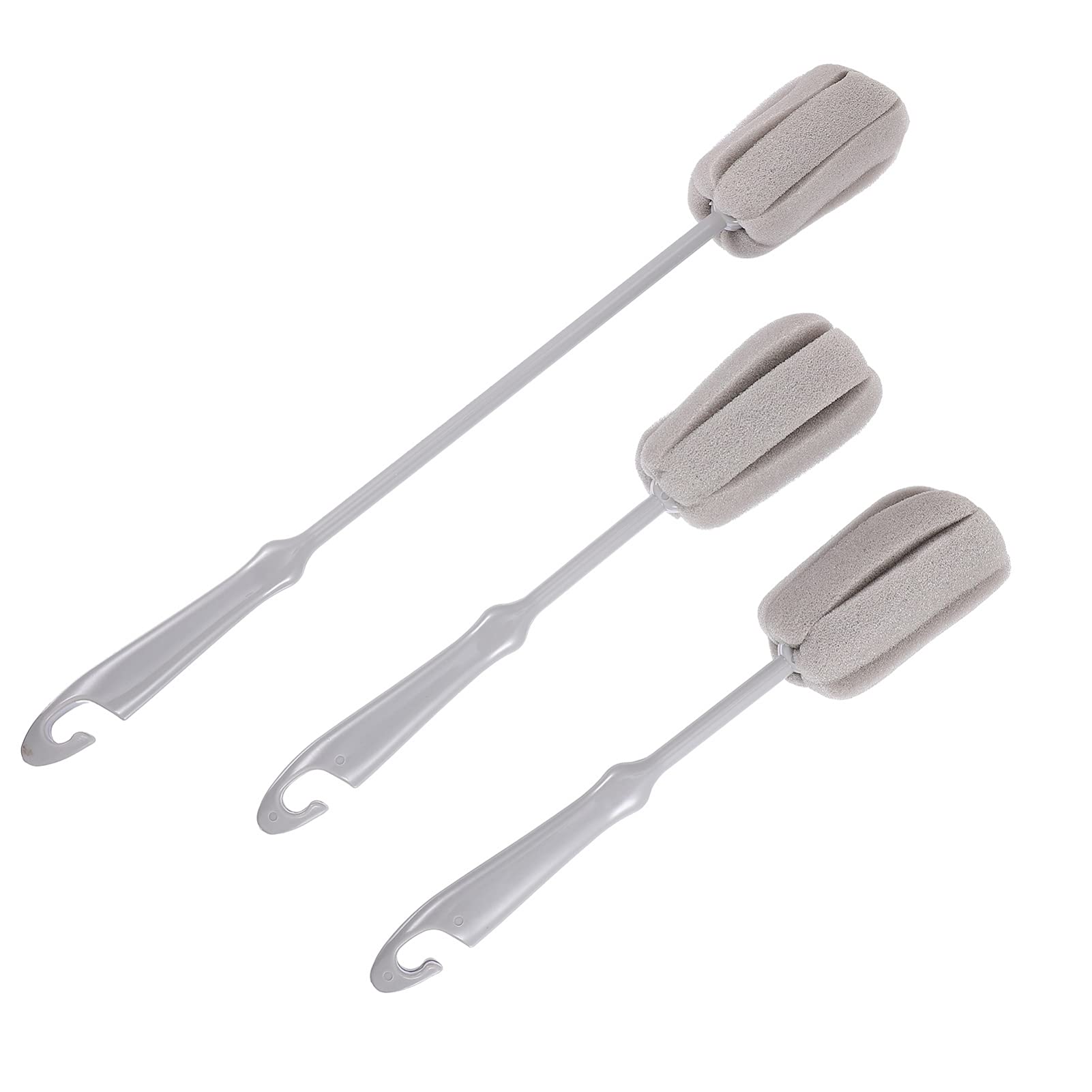 Scicalife Hair Brush Cleaner 3-Pack - Soft Sponge Bottle Brush with Plastic Handle for Cups, Vases & Pots - Practical Cleaning Tool for Glassware, Kitchen & Bathroom Accessories