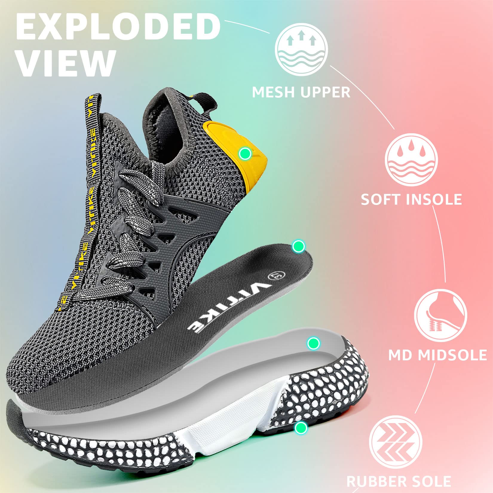 WETIKE Breathable Mesh Slip-On Running Shoes - Lightweight Comfort Sneakers for Men & Women - Perfect for Jogging, Gym Workouts & Casual Wear