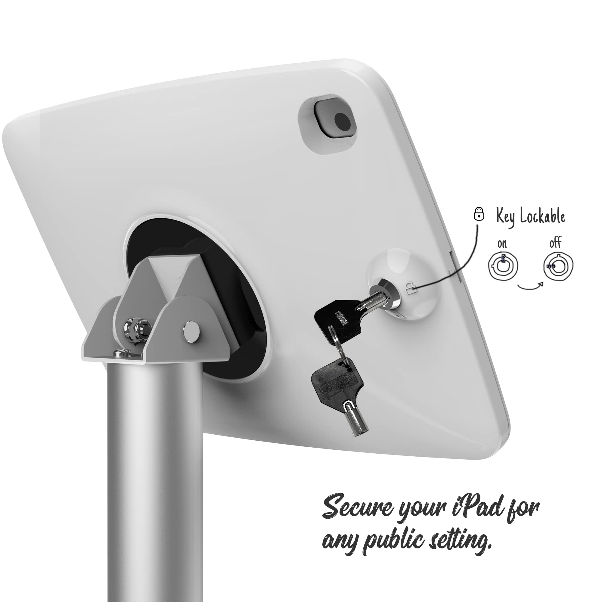 Adjustable Tablet Kiosk Floor Stand - Compatible with 10.2