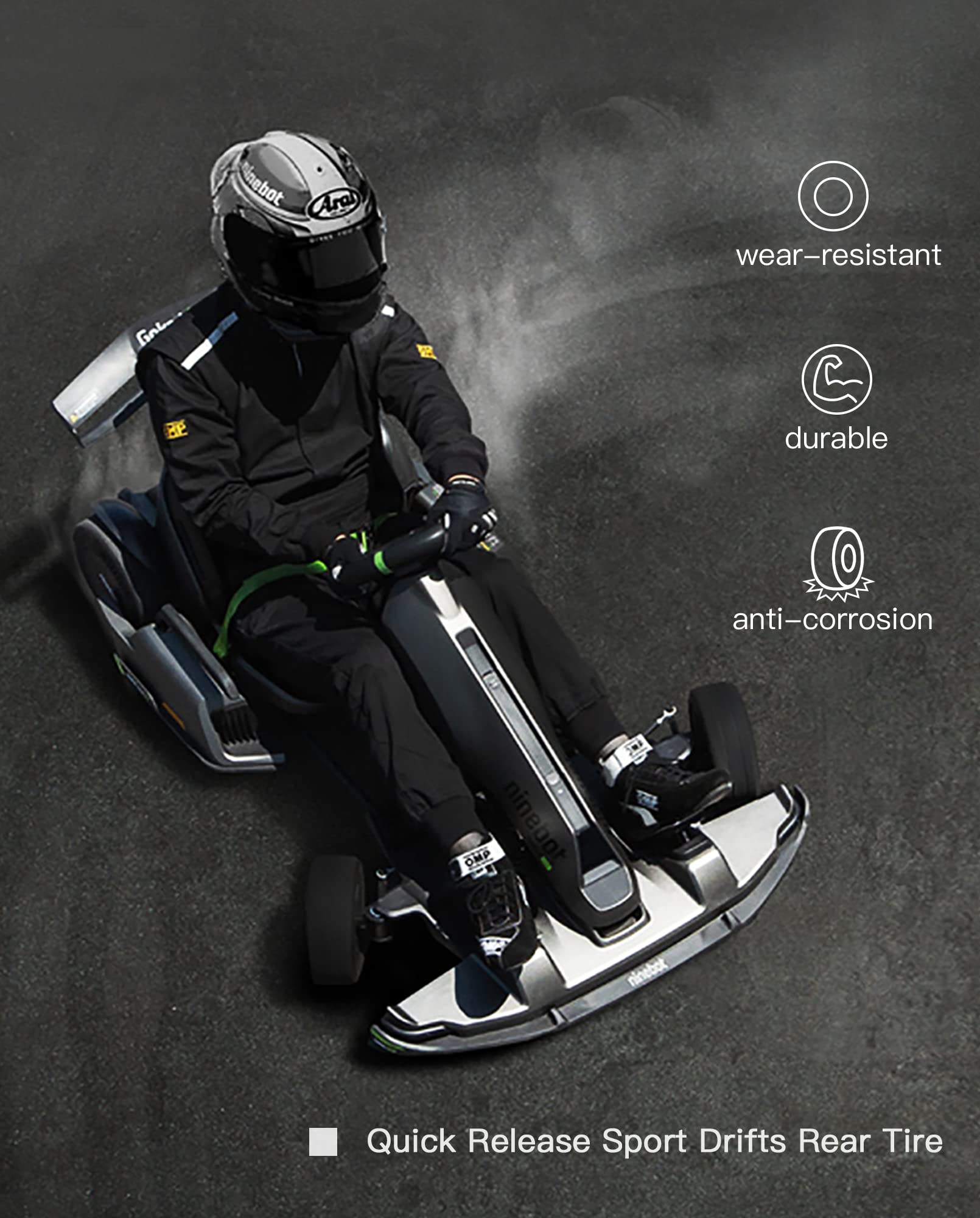 Stio Electric GoKart Pro & Rear Tire Kit - Compatible with Ninebot by Segway GoKart PRO, Ninebot S Max & S-MAX - Quick Release Sports Drift Tires (2PCS) - Perfect for Racing, Drifting & Outdoor Adventure
