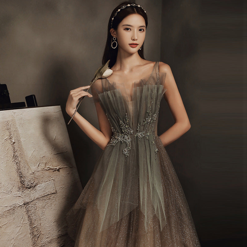 Sparkly Gradient Tulle Prom Dress - Long Evening Gown for Birthday Party, Homecoming, Quinceañera & Formal Events | Elegant A-Line Design with Sequins