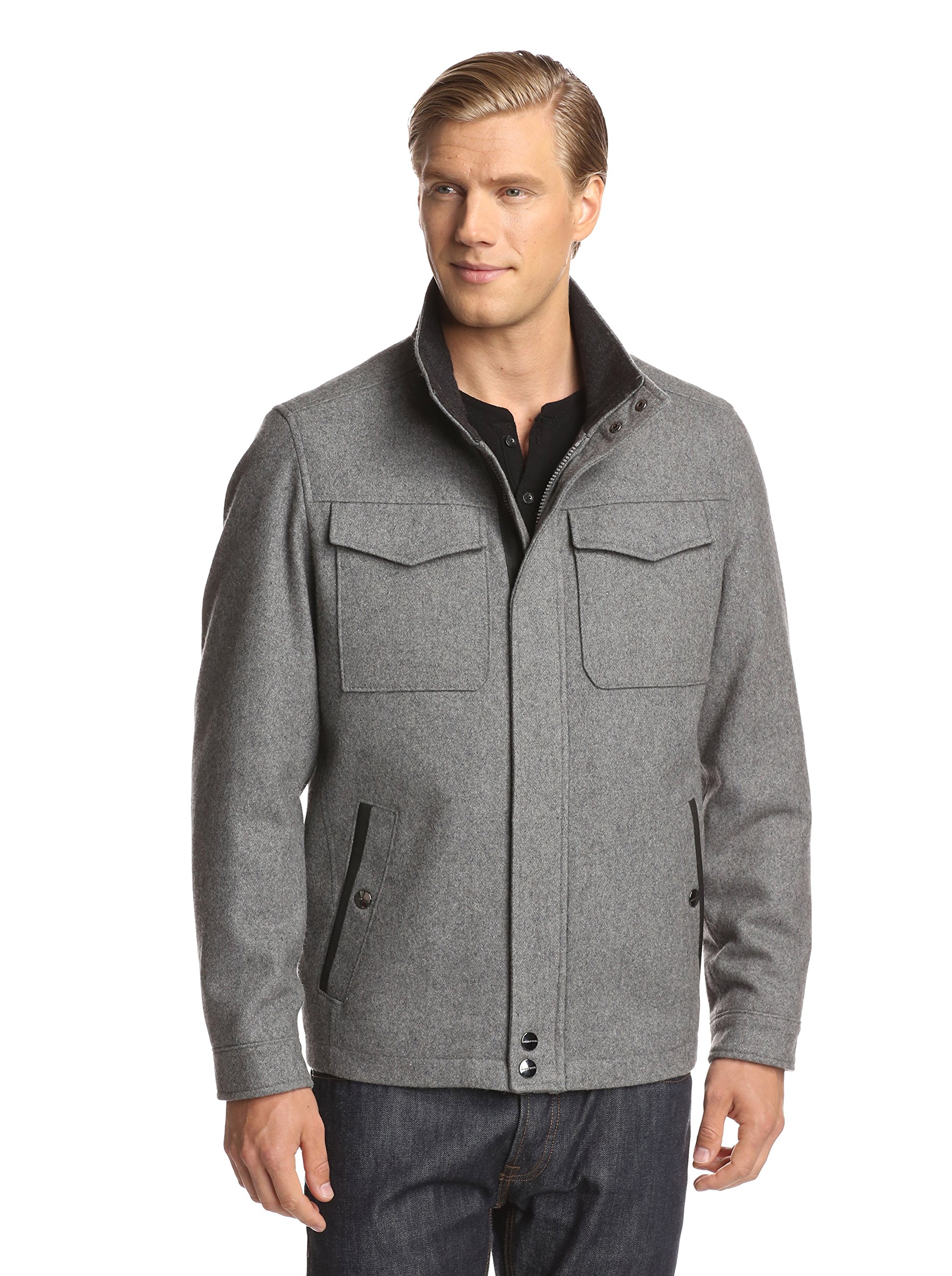 Perry Ellis Men's Lightweight Zip Front Jacket - Water-Resistant Windbreaker for Outdoor Activities, Travel & Casual Wear