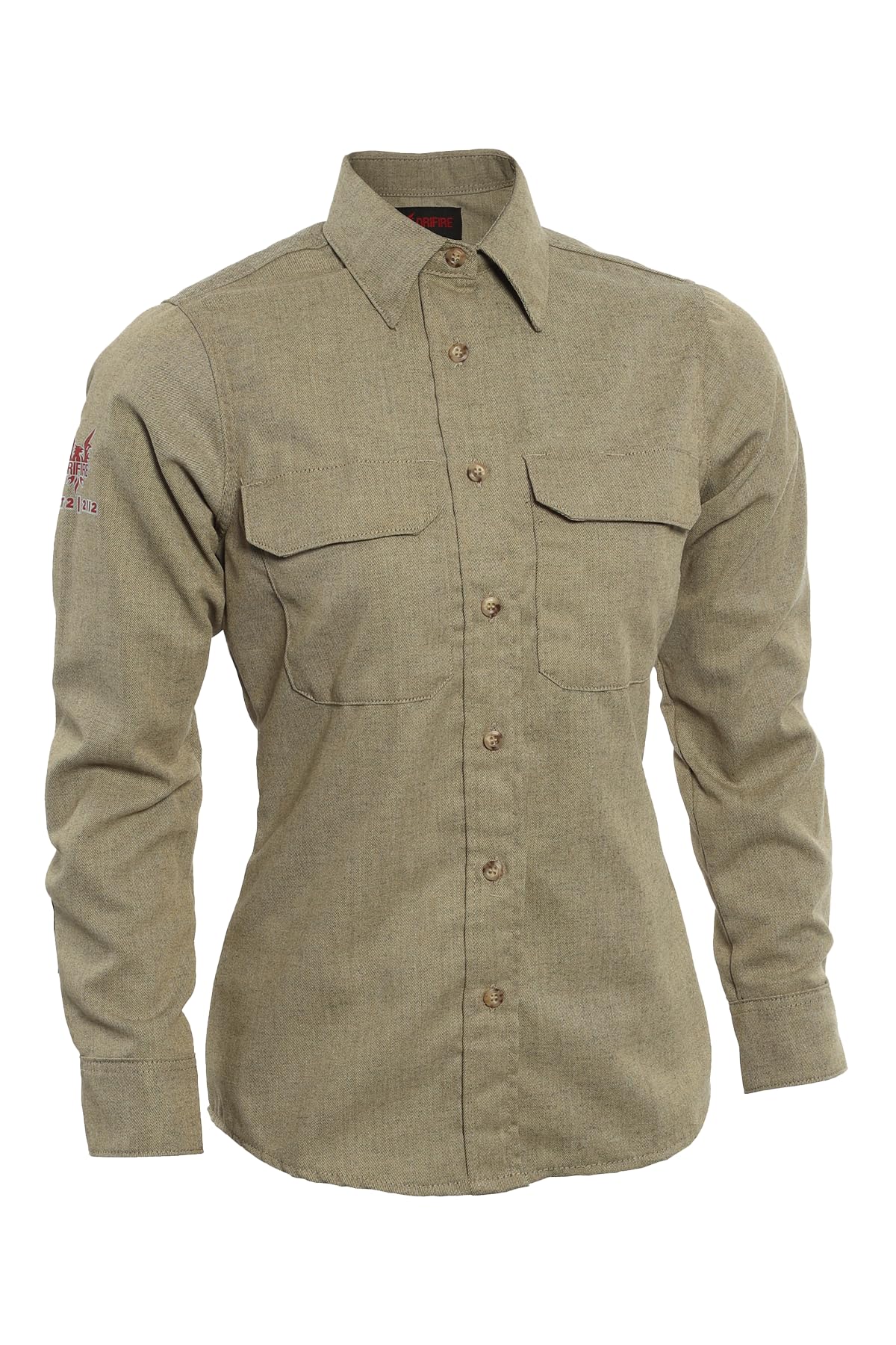 DRIFIRE Women's Work Shirts - Comfortable Khaki Button-Down Shirt for Professionals, 2X-Large - Perfect for Office, Construction & Outdoor Workwear