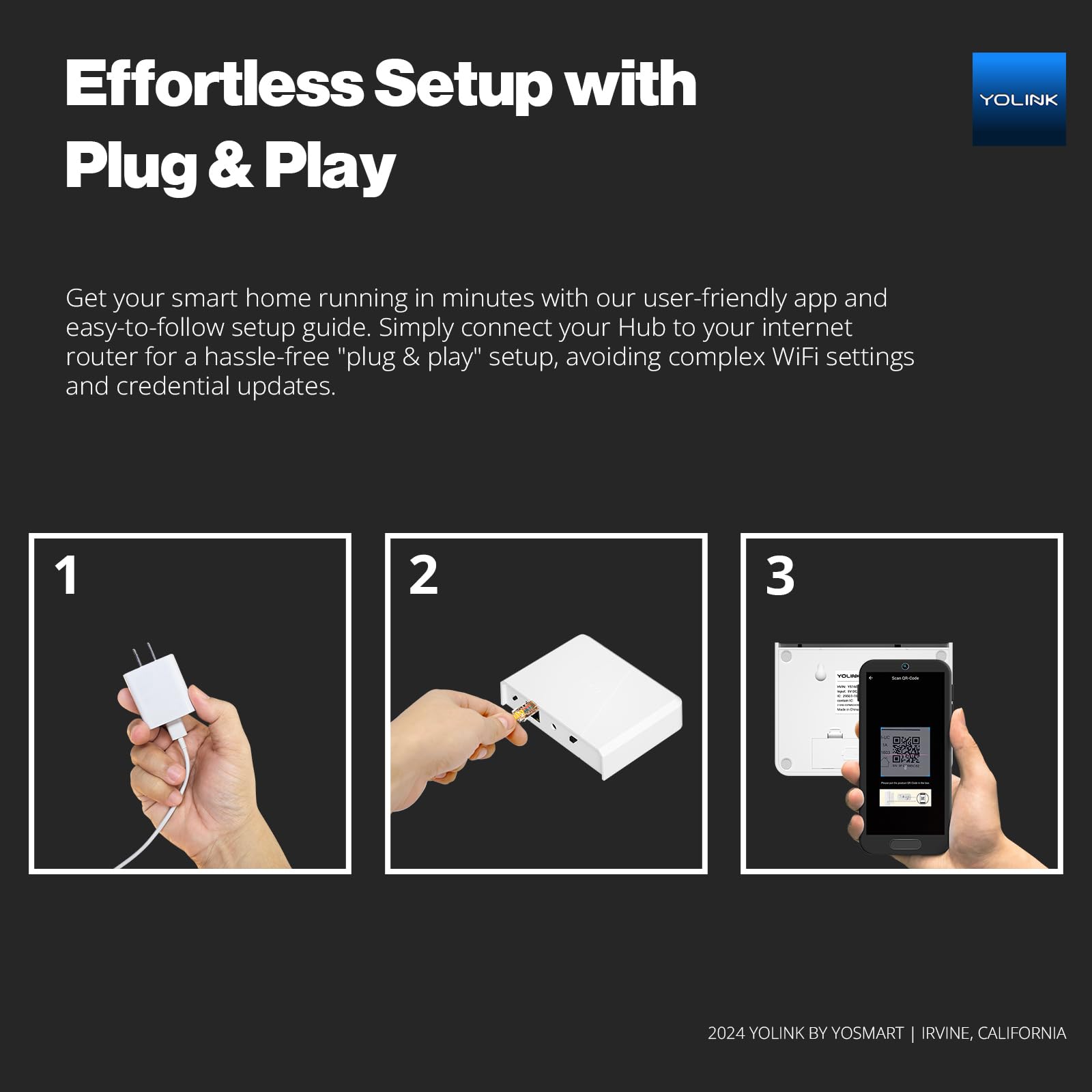 YoLink X3 Hub Smart Home Gateway - 1/4 Mile Long Range LoRa Smart Home Automation Bridge - Central Controller for YoLink Devices - Home Security Monitoring System - White | Smart Home Automation Hub for Alexa & Google Assistant | Control Lights, Thermostats & Security Cameras Remotely | Ideal for Houses, Apartments & Offices | Perfect for Home Security Monitoring & Smart Device Integration