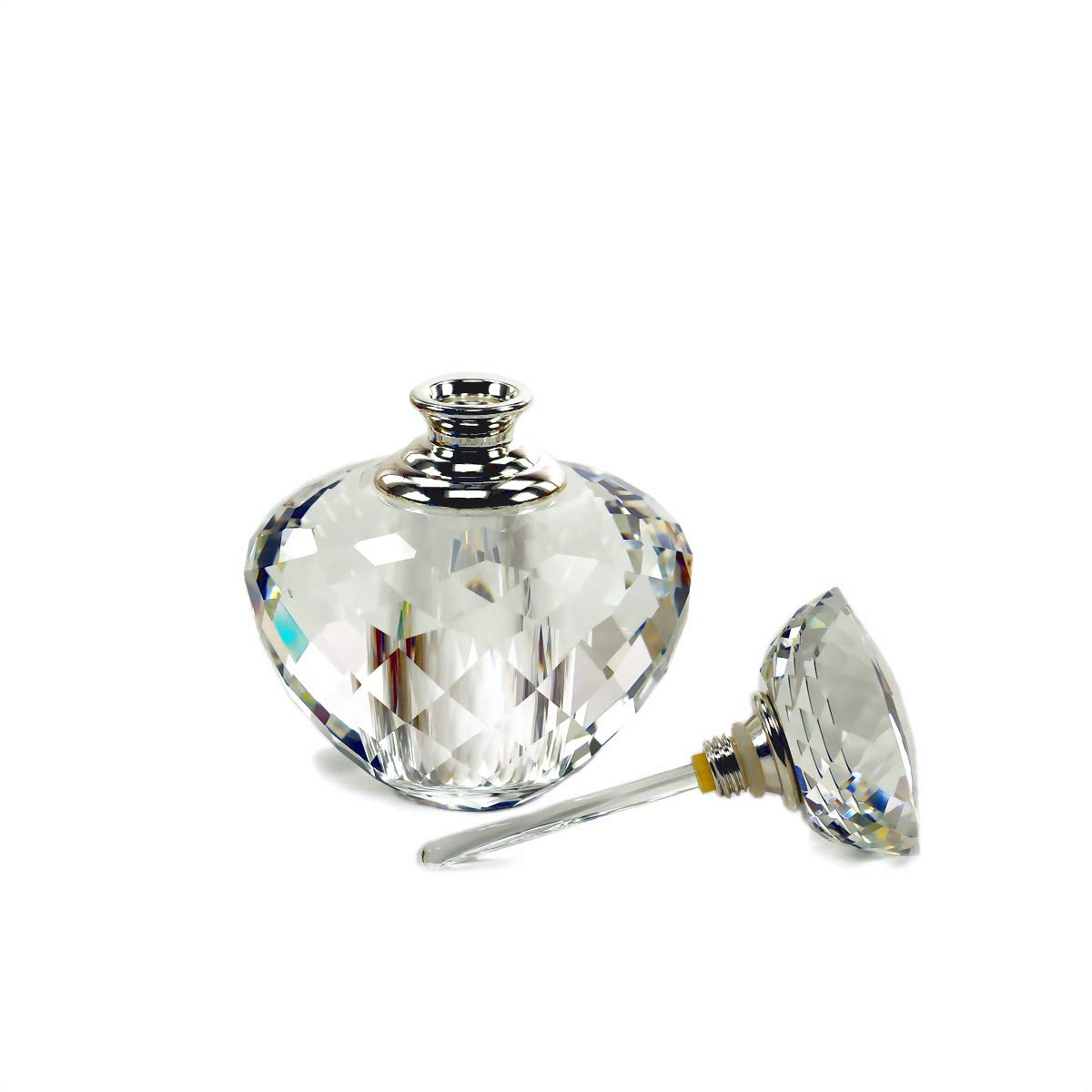 KECHU 12ml Refillable Crystal Clear Glass Perfume Bottle - Empty Transparent Travel Container for Essential Oils, Fragrances & DIY Blends | Perfect for Purse, Gym Bag & Home Vanity Organizer