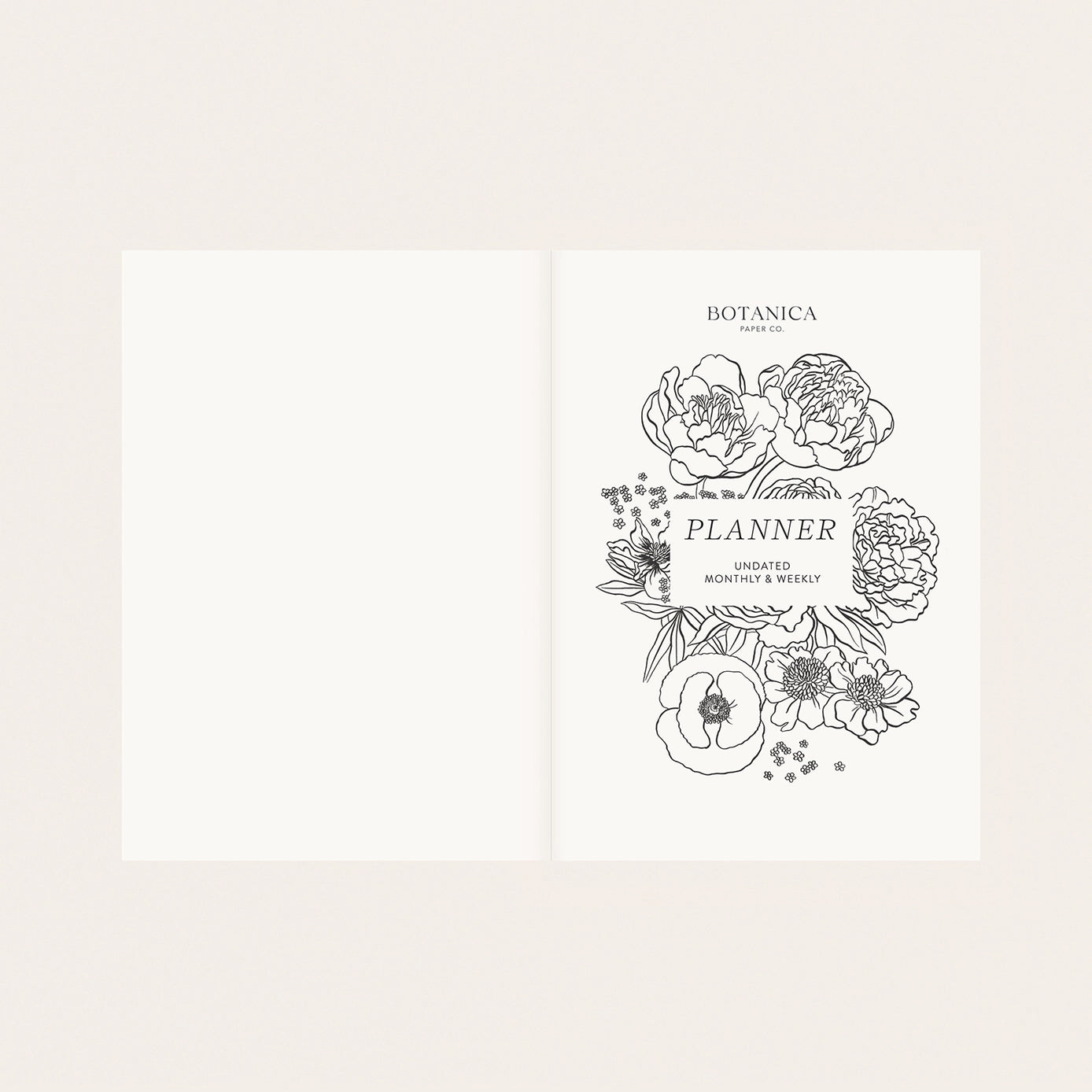 Botanica Paper Co. Linen Bound Undated Weekly Planner - Floral Garden Design | Perfect for Scheduling, Journaling & Gift Giving