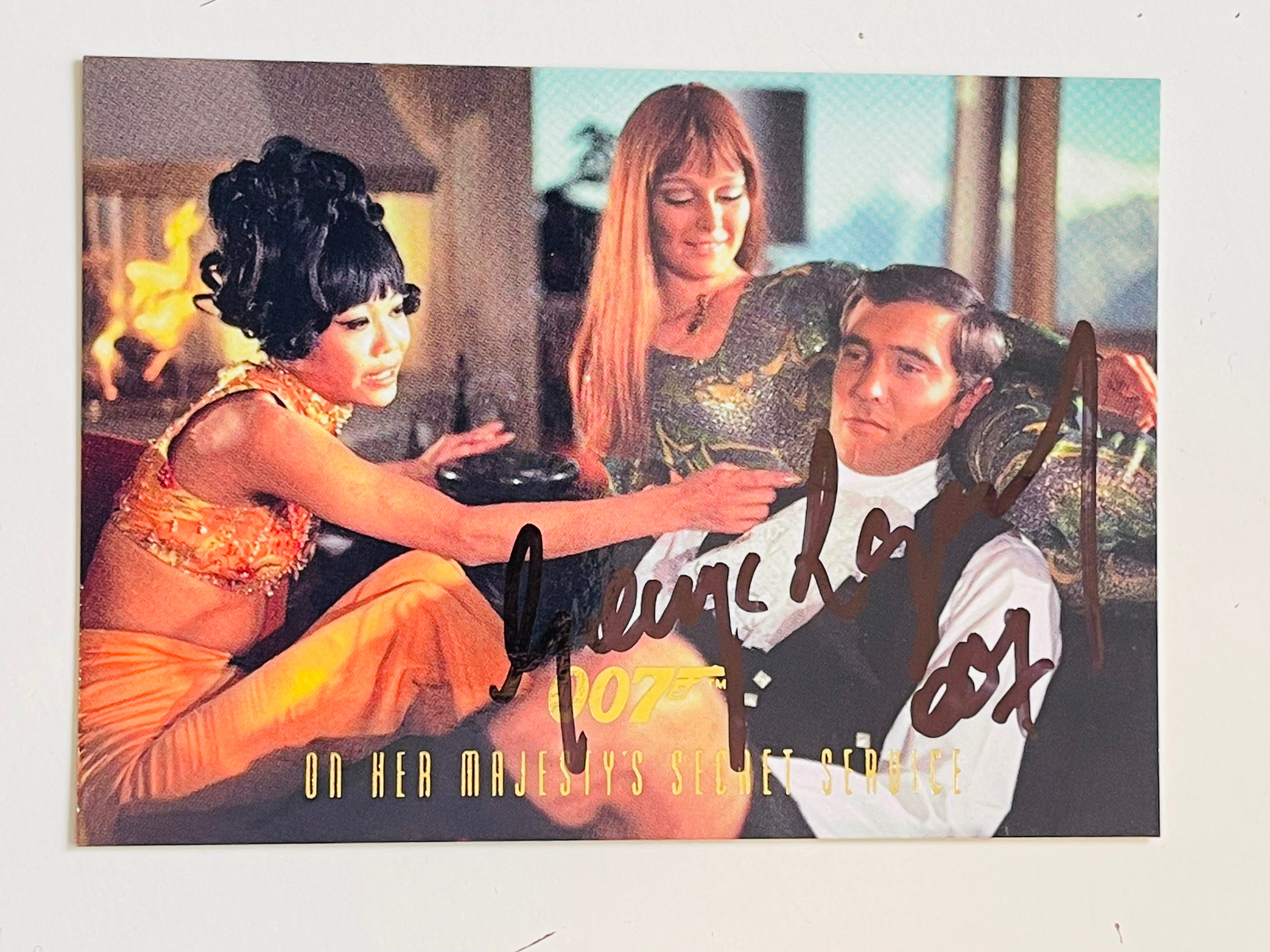 Rare James Bond George Lazenby Autographed Trading Card with COA - Perfect for Movie Memorabilia Collectors & 007 Fans Display
