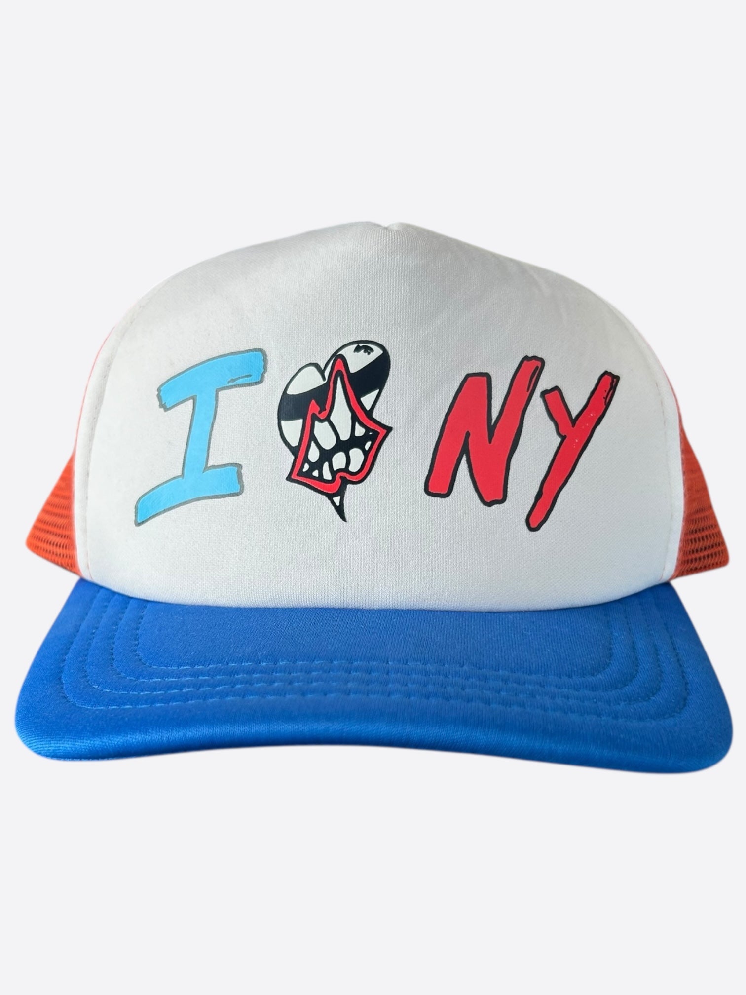 Chrome Hearts Matty Boy Orange & Blue NY Trucker Hat - Stylish Unisex Baseball Cap for Streetwear & Casual Outfits
