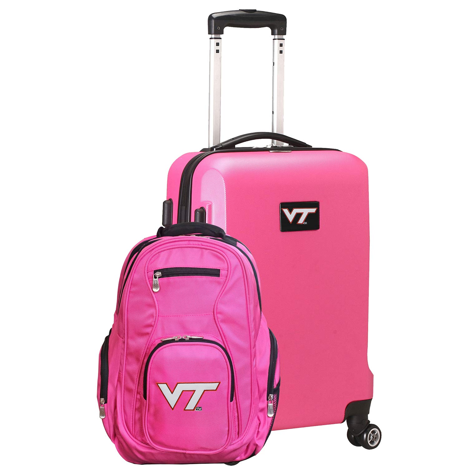 NCAA Deluxe 2-Piece Backpack & Carry-On Luggage Set in Pink - Perfect for College, Travel & School Essentials