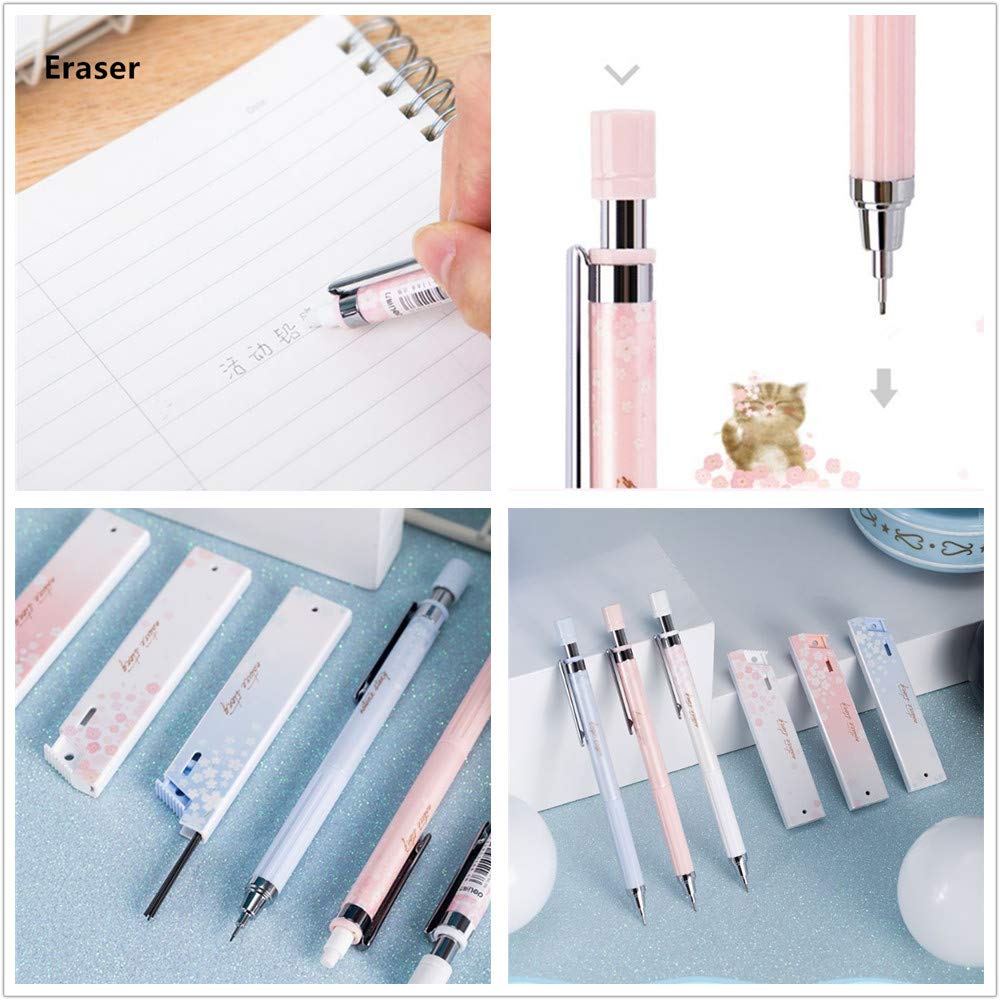 Cherry Mechanical Pencil Set - 12 pcs 0.5mm with HB Leads for Writing & Drawing