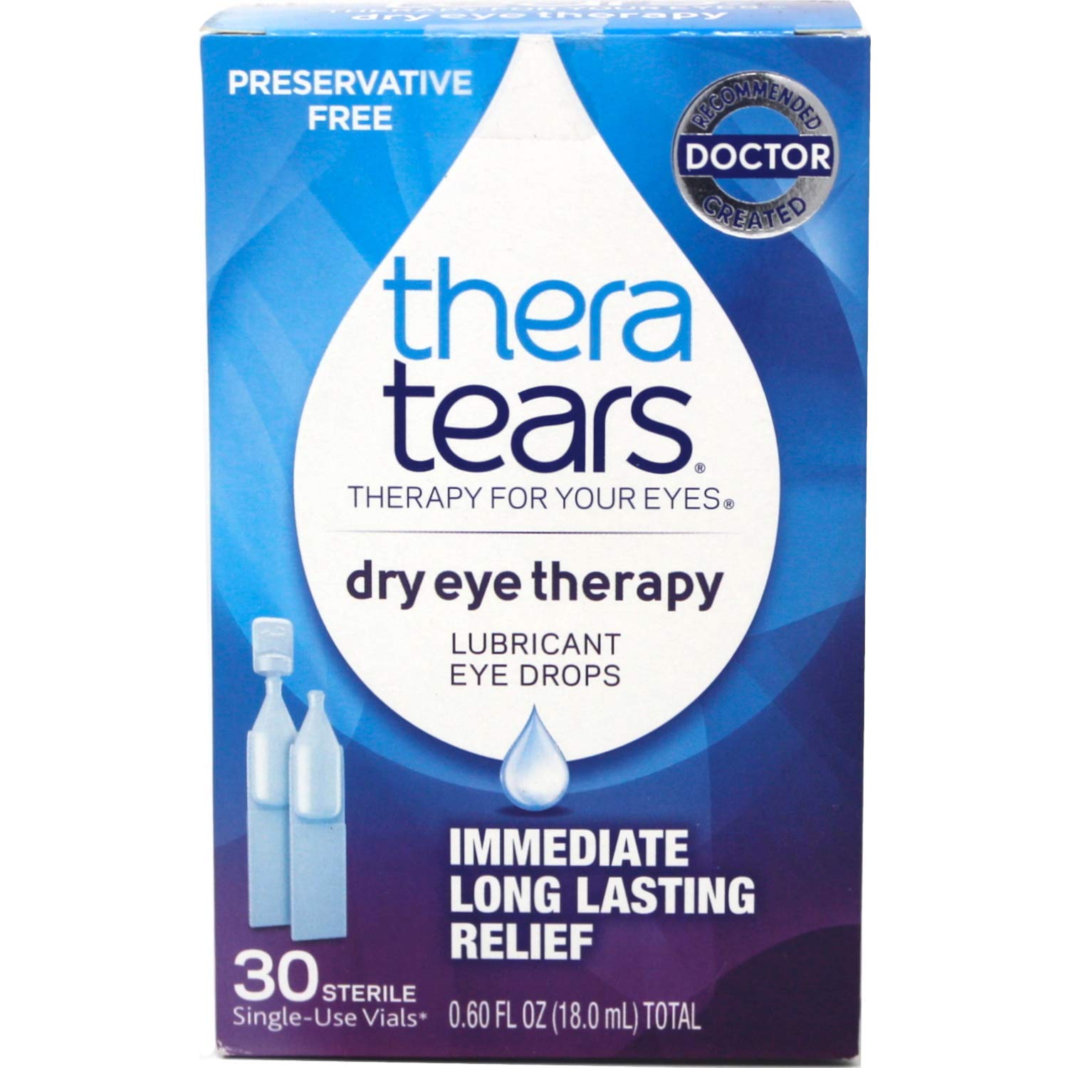 TheraTears Dry Eye Therapy Lubricant Eye Drops - 30 Single-Use Vials (Pack of 12) | Fast Relief for Dry, Irritated Eyes | Perfect for Home, Office & Travel Use