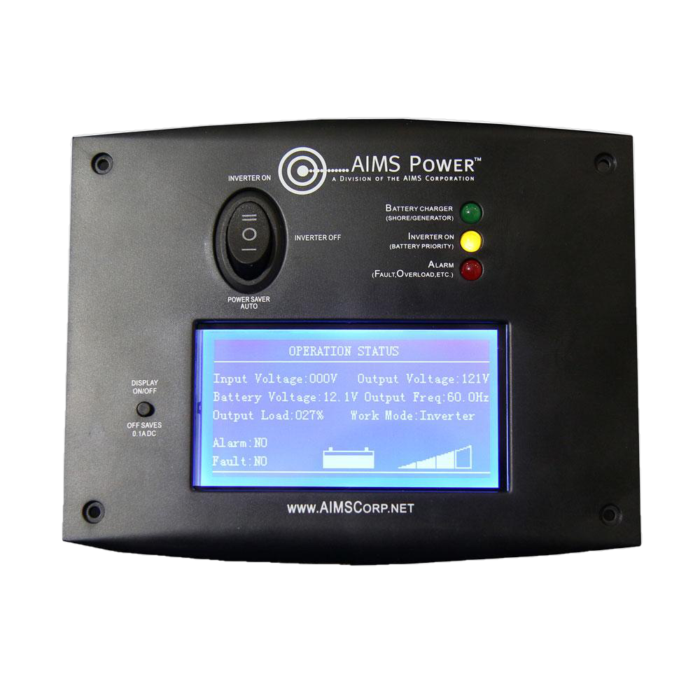 AIMS REMOTELF Remote Panel with LCD Display for AIMS Power Inverter Chargers - Monitor & Control Your Solar Power System for RVs, Boats & Off-Grid Living