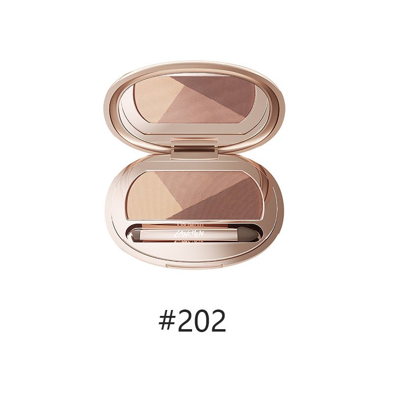LANCHEN Natural 3D Tri-Color Eyebrow Powder - Waterproof & Long-Lasting Eyebrow Makeup Kit for Perfect Brows - Ideal for Daily Use, Professional Makeup & Special Occasions