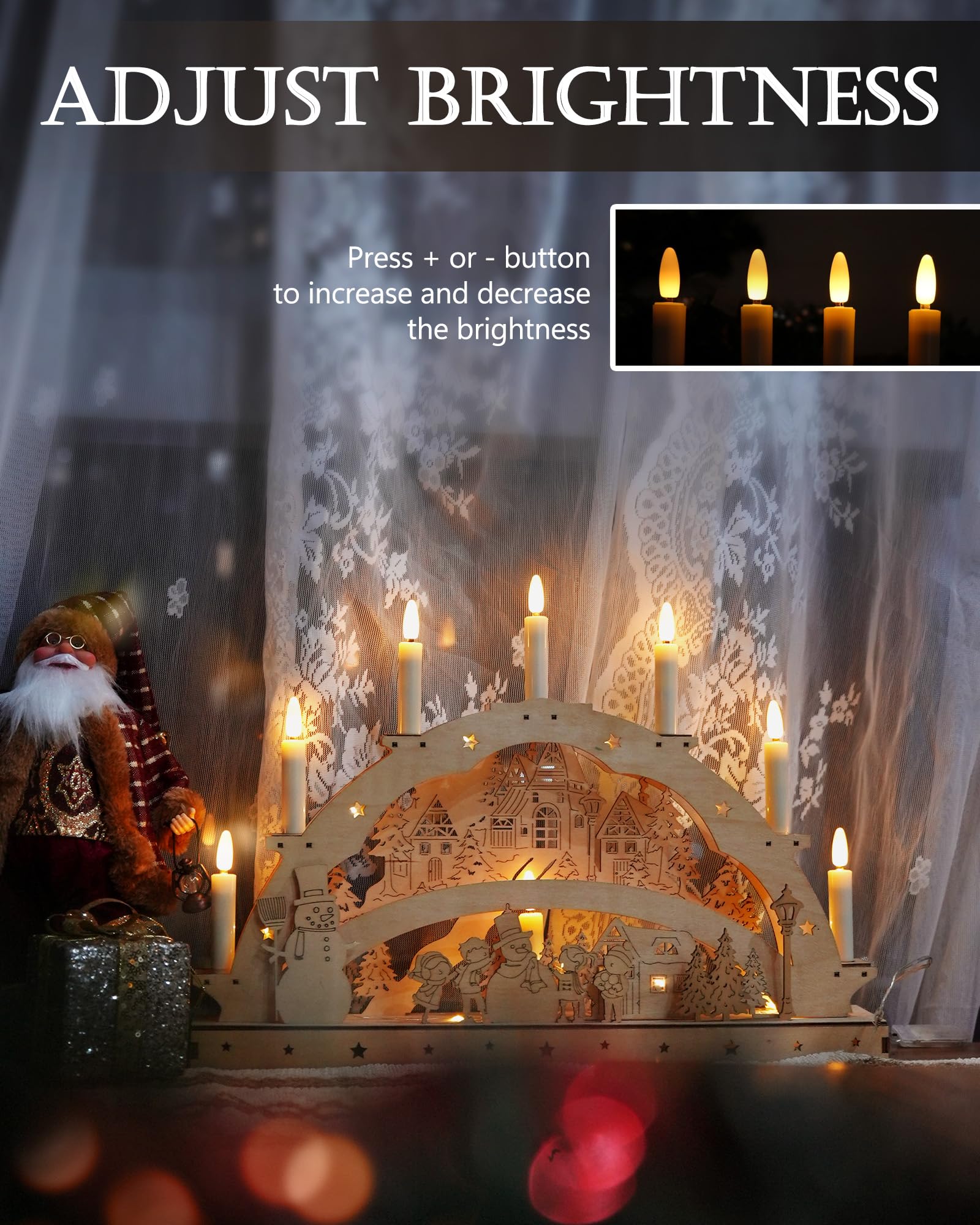 20PCS Flameless Christmas Candles with Timer - Battery Operated for Wreaths & Decor