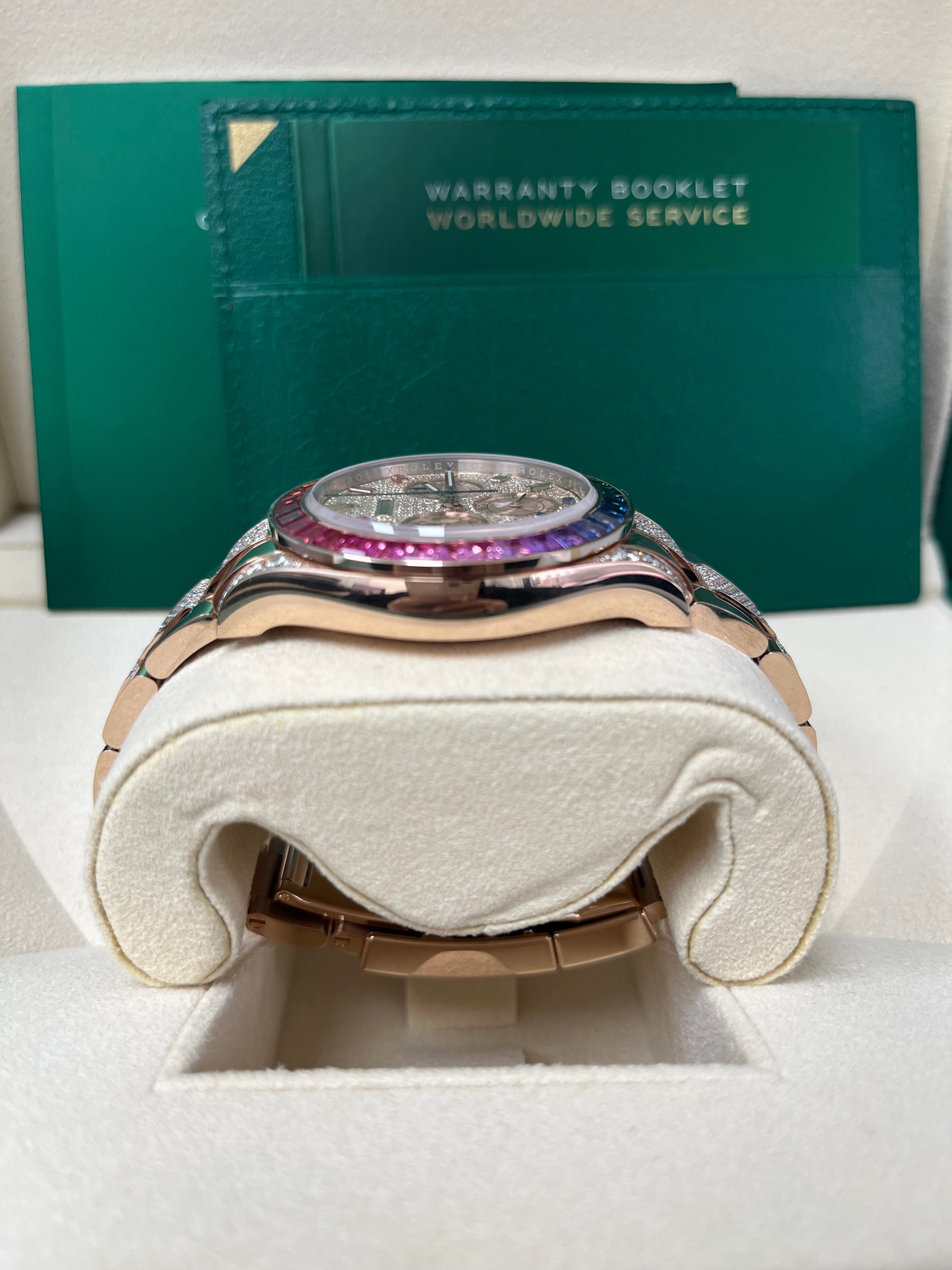 Rolex Cosmograph Daytona Everose Gold Diamond Rainbow Watch Ref# 116595RBOW - Luxury Swiss Men's Chronograph for Gifts, Collections & Special Occasions