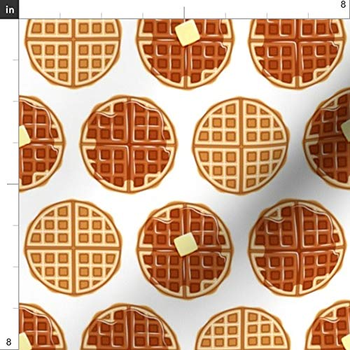 Waffle Breakfast Food Junk Printed Petal Signature Cotton Fabric - Fat Quarter for Sewing, Quilting, Apparel & DIY Crafts - Perfect for Kitchen Decor, Aprons & Home Textiles