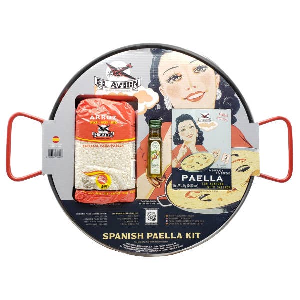 Authentic Spanish Paella Kit - Traditional El Avion Paella Rice with Saffron & Seafood Mix - Perfect for Dinner Parties, Family Gatherings & Spanish-Themed Events