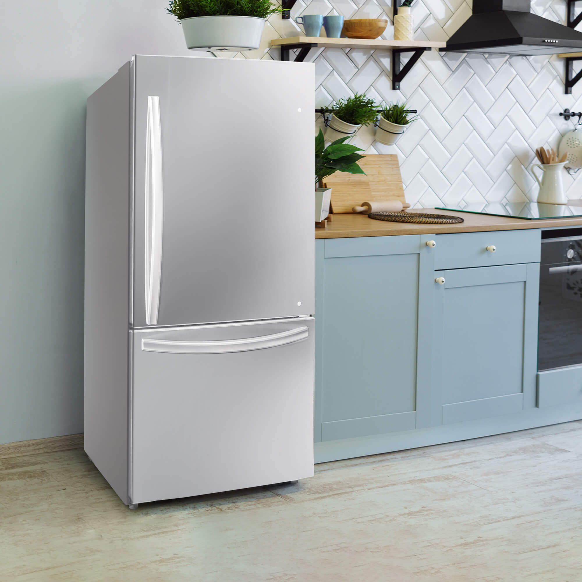 Danby DBM187E1SSDB 18.7 cu ft Stainless Steel Bottom Freezer Refrigerator - Compact Apartment Fridge for Small Spaces & Dorms