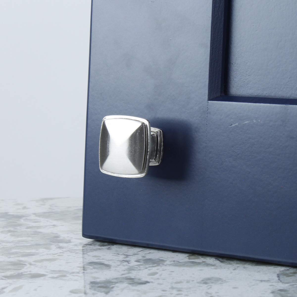 250 Pack Century Builders Choice 1-1/4 Inch Cabinet Drawer Square Knobs - Satin Nickel Finish (05253-15) - Perfect for Kitchen Cabinets, Bathroom Vanities & Furniture Hardware Upgrade