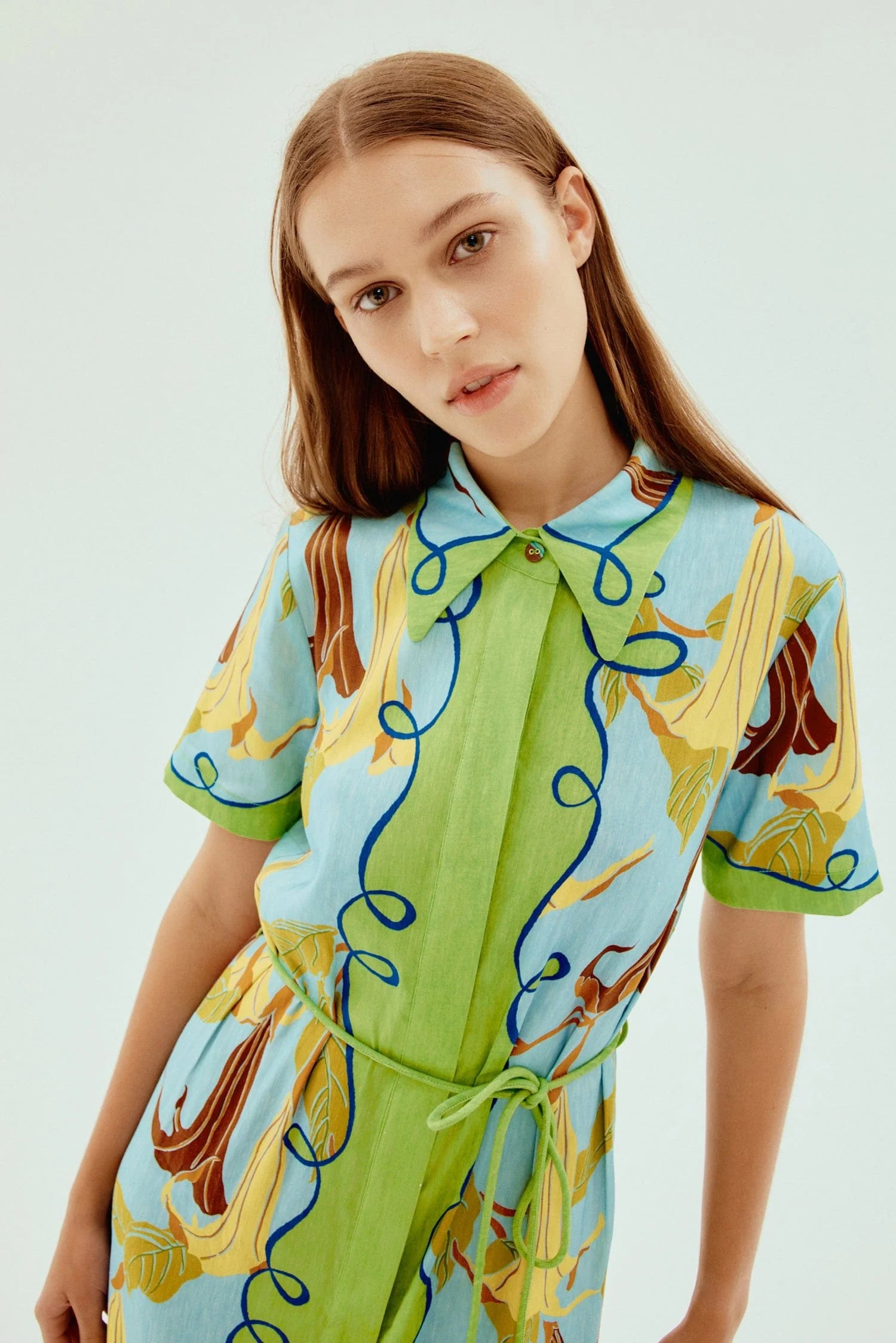 Alémais Rafaela Shirtdress for Women - Stylish Button Down Midi Dress with Belt, Perfect for Office, Brunch & Casual Outings