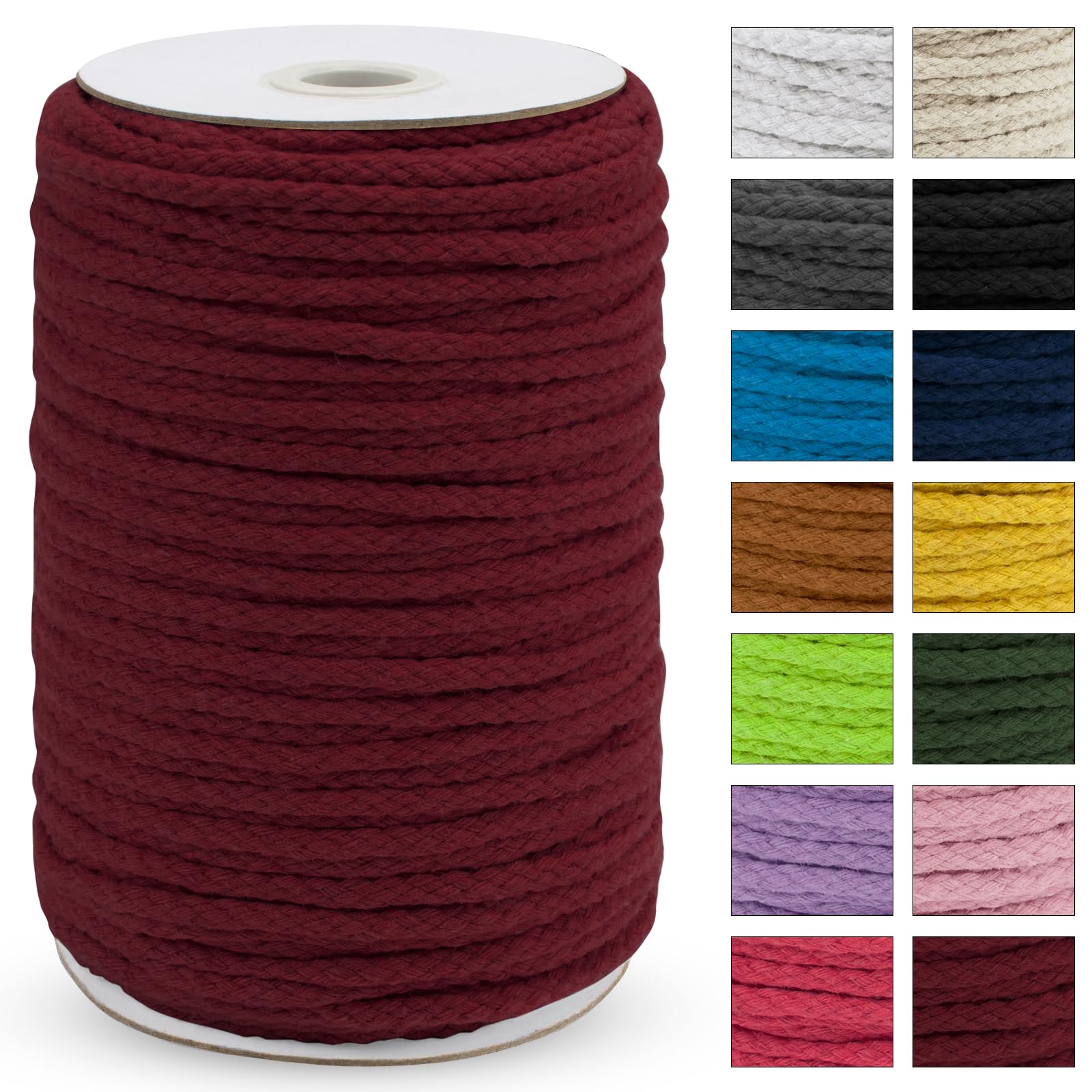 **JeogYong 5mm x 295ft Natural Cotton Braided Macrame Cord - 8-Strand DIY Rope for Plant Hangers, Wall Decor, Dream Catchers, Garden Projects & Home Crafts | Perfect for Boho, Home Decor, and Handmade Gifts**