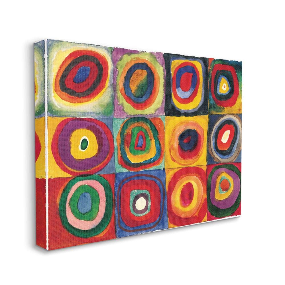 Abstract Circle Pattern Red Yellow Painting by Wassily Kandinsky - Modern Wall Art Canvas Print 36x48 - Perfect for Living Room, Bedroom & Office Decor